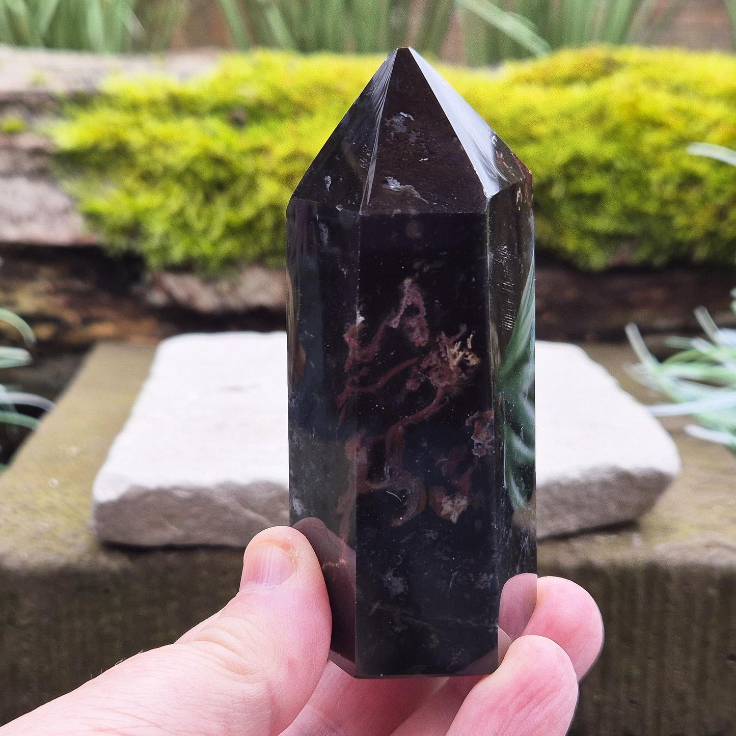 Blue Jasper Crystal Tower | Home Decor & Spiritual Display | Crystal for Mindfulness and Self-Expression