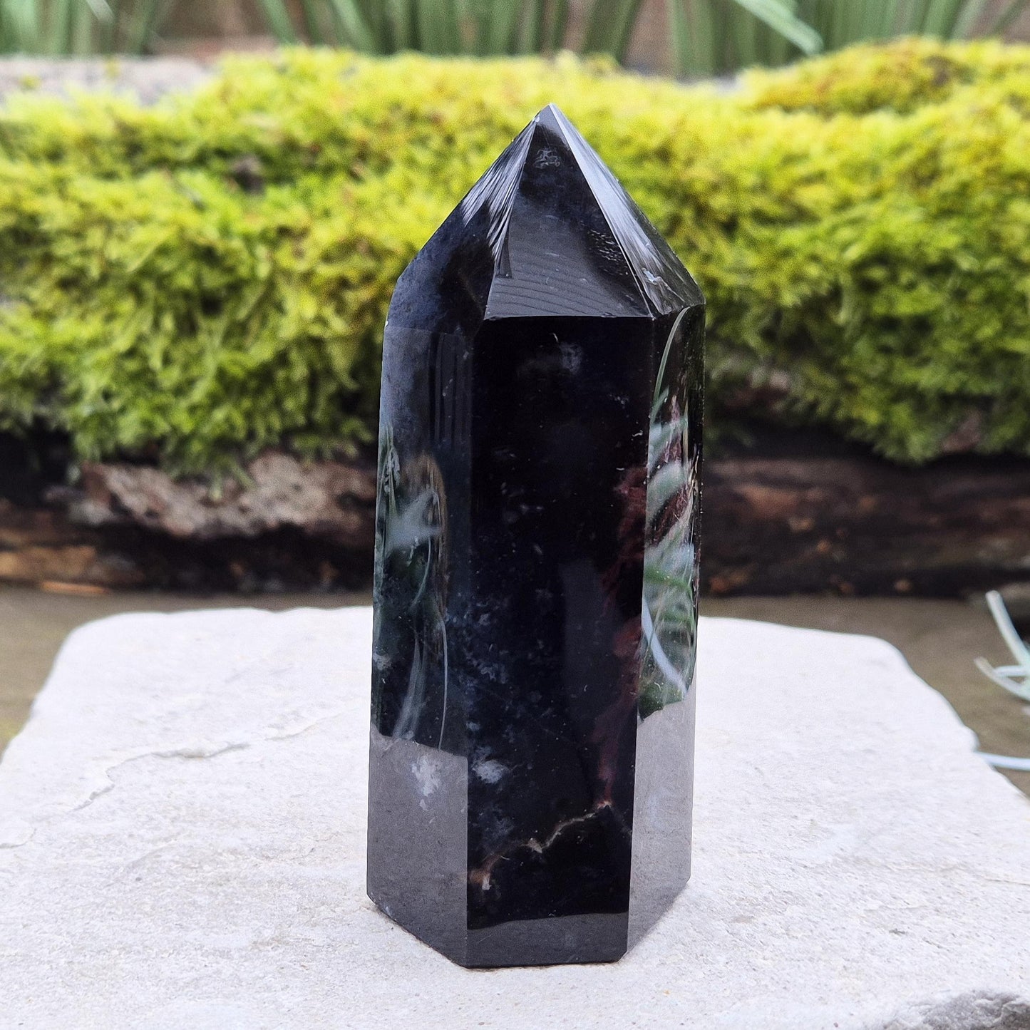 Blue Jasper Crystal Tower | Home Decor & Spiritual Display | Crystal for Mindfulness and Self-Expression
