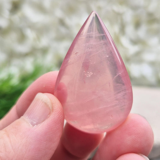 Rose Quartz Crystal - Tear Drop Shape, A grade