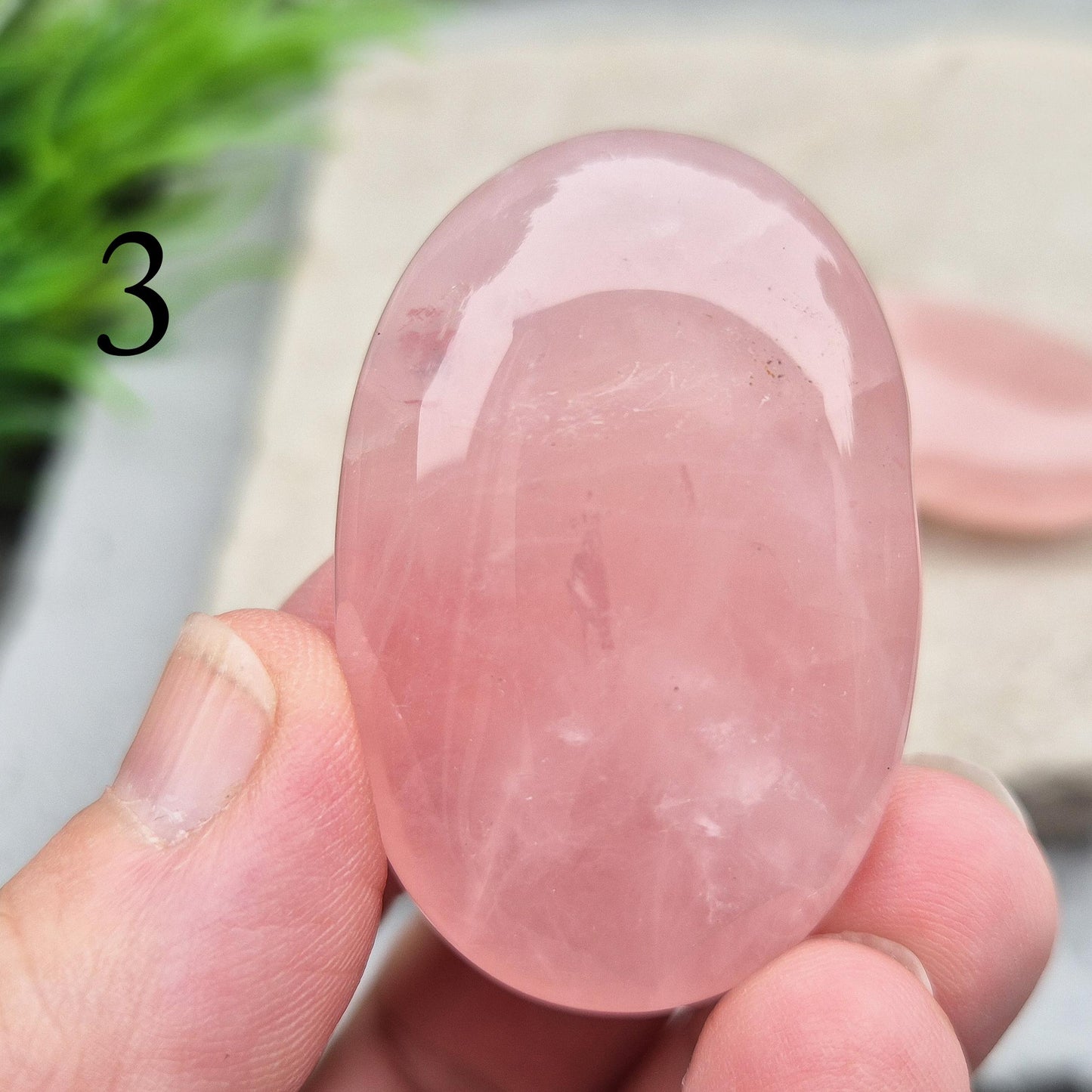 Rose Quartz Crystal Palmstone, Pocket Stone or Carry With You in Bag, Inspires Unconditional Love, Peace, and Positive Energy