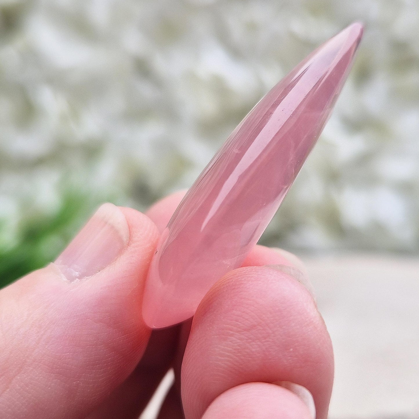 Rose Quartz Crystal - Tear Drop Shape, A grade
