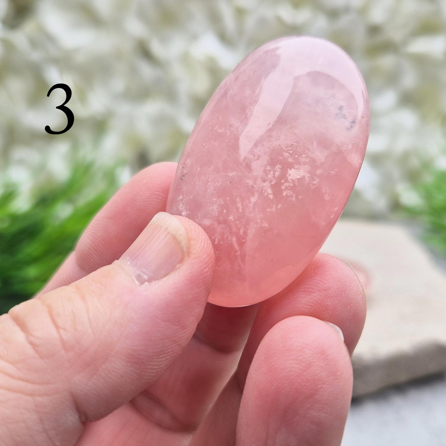 Rose Quartz Crystal Palmstone, Pocket Stone or Carry With You in Bag, Inspires Unconditional Love, Peace, and Positive Energy