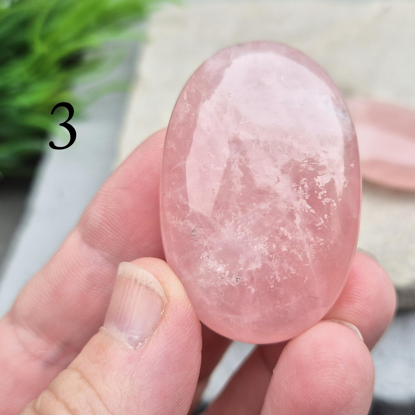 Rose Quartz Crystal Palmstone, Pocket Stone or Carry With You in Bag, Inspires Unconditional Love, Peace, and Positive Energy
