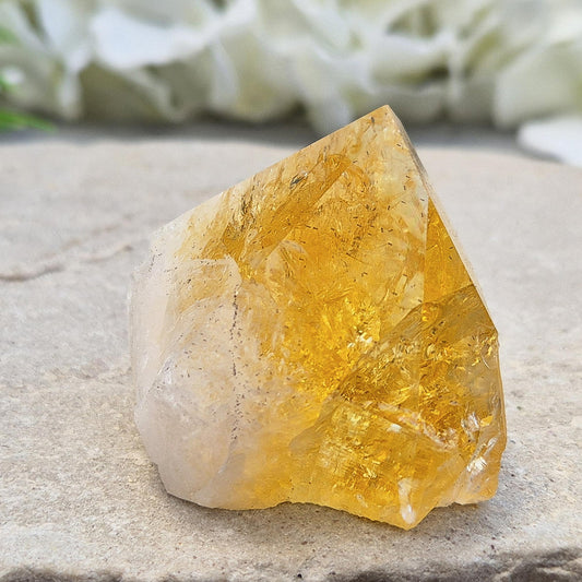 Citrine Crystal Point - Self Standing, polished tip, natural sides