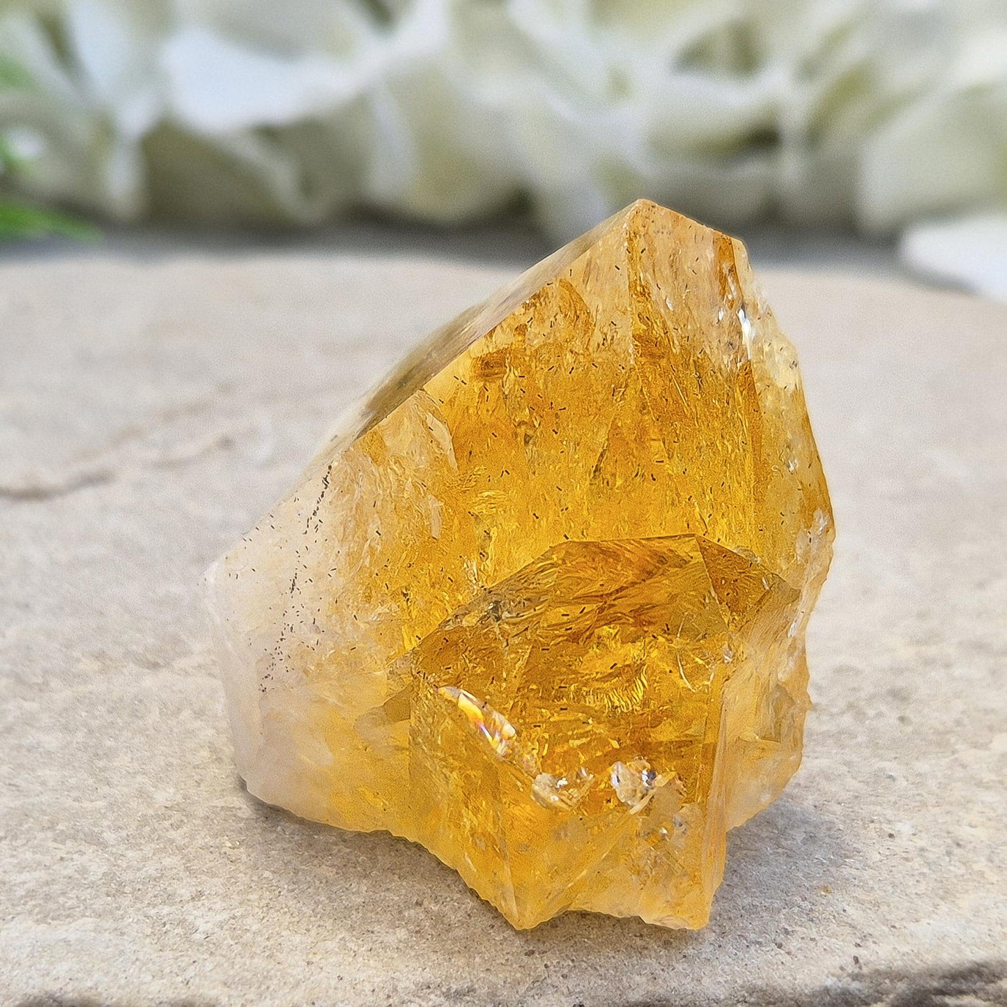 Citrine Crystal Point - Self Standing, polished tip, natural sides