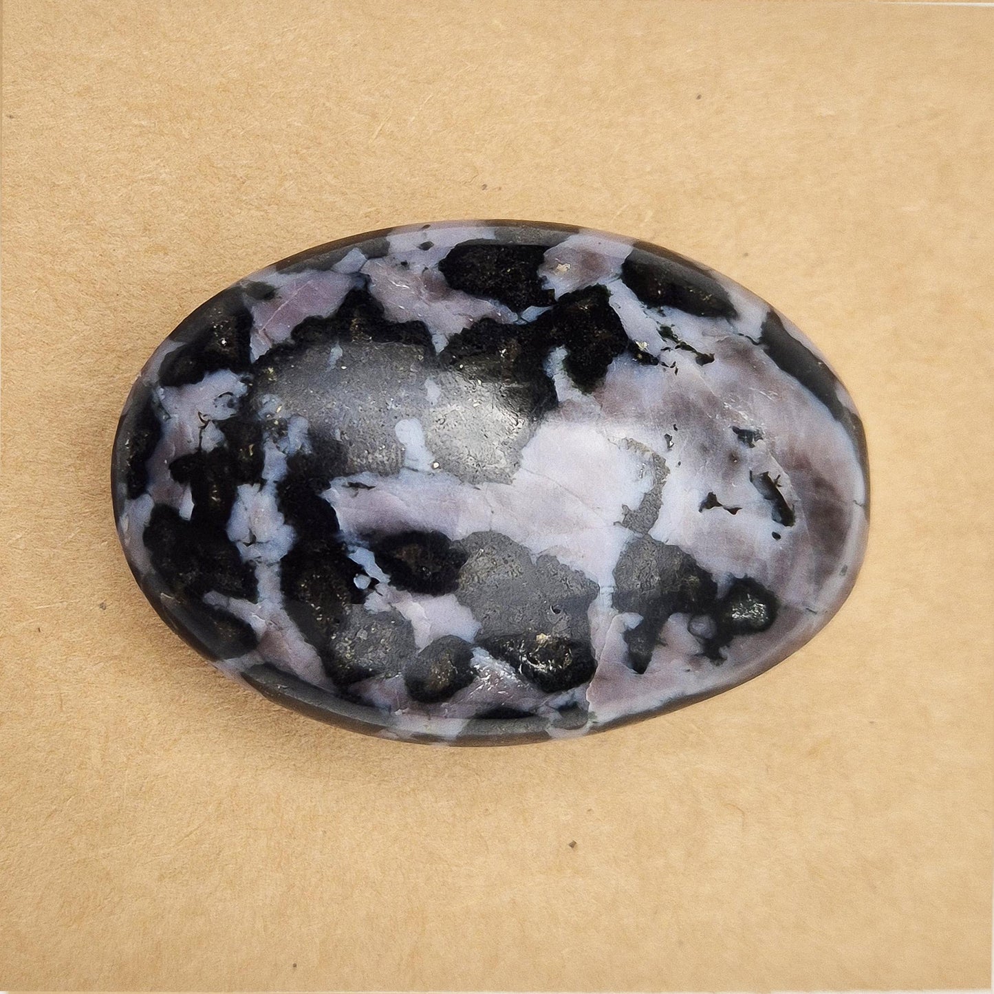 Indigo Gabbro Crystal Palm Stone – Mystic Merlinite | Spiritual Pocket Stone
