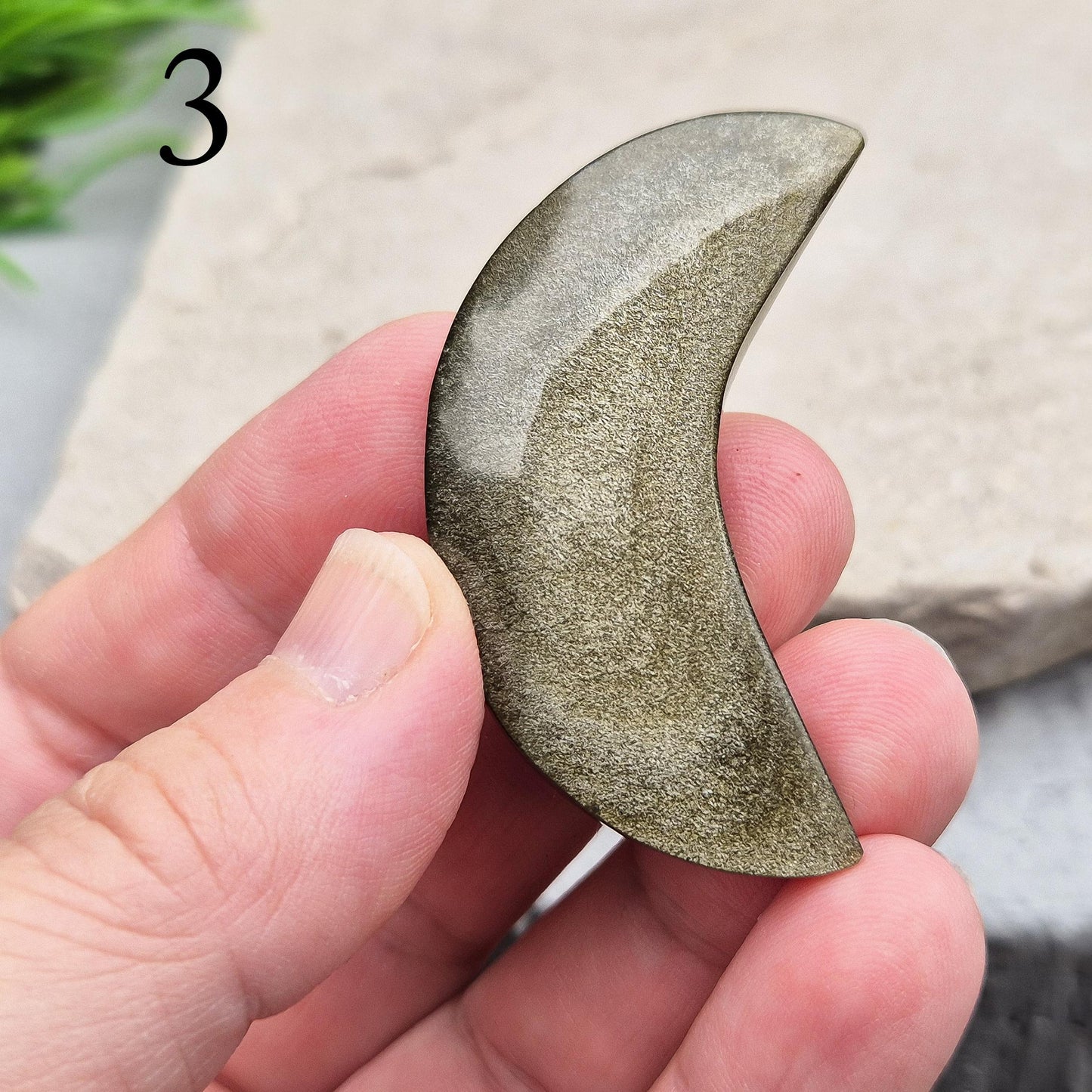 Gold Sheen Crescent Moon Shaped Crystal