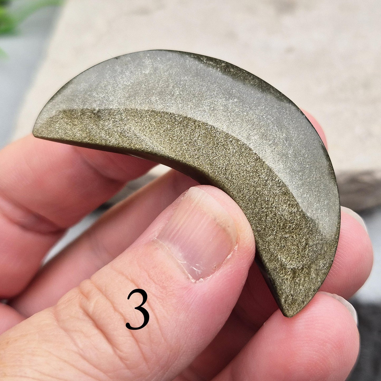 Gold Sheen Crescent Moon Shaped Crystal