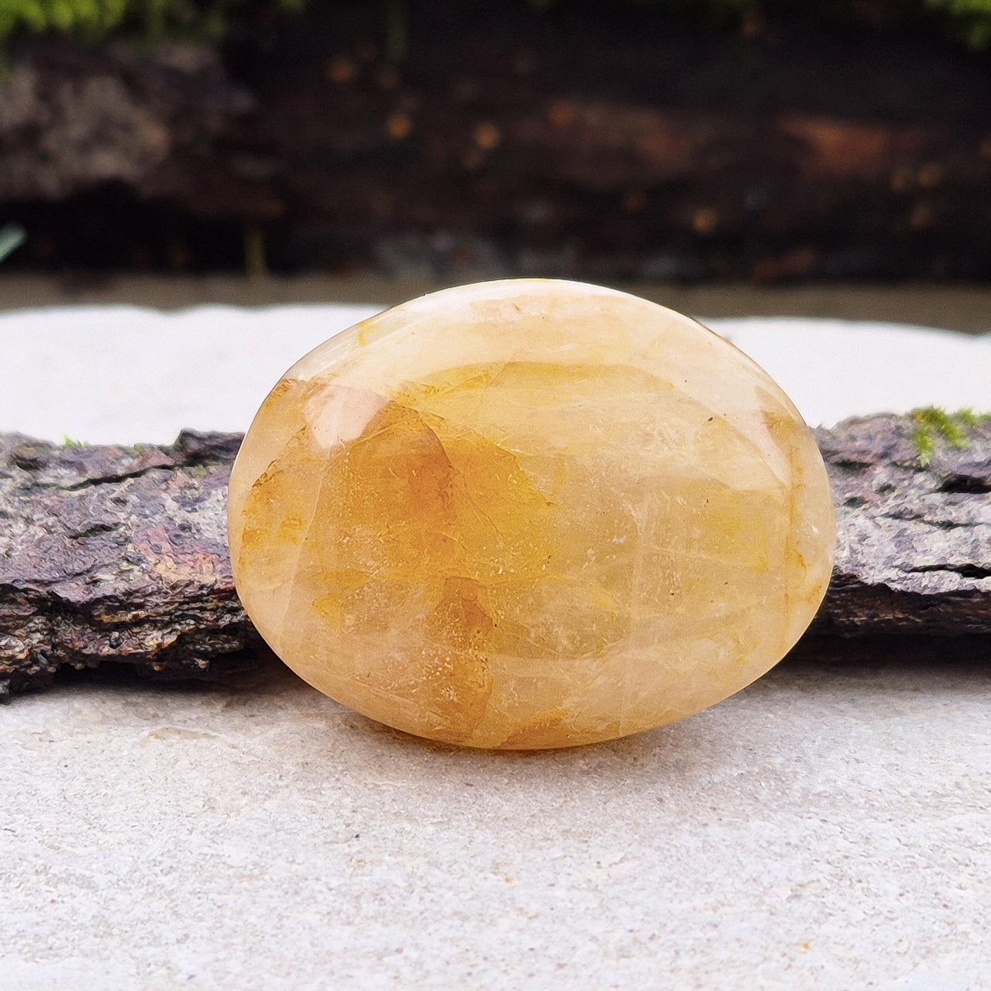 Golden Healer Quartz Palm Stone, Polished Crystal