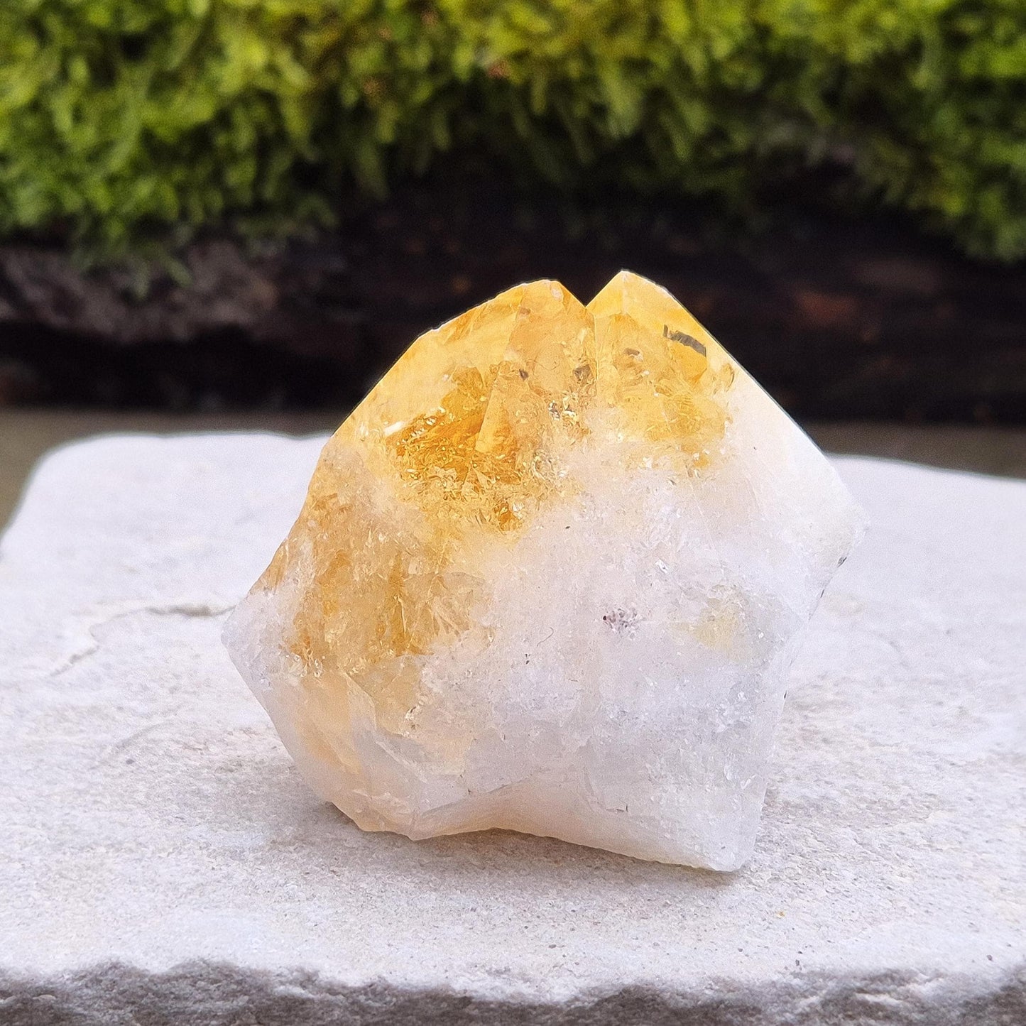 Citrine Crystal Point, Polished Double Tip, Natural Sides, Cut Base
