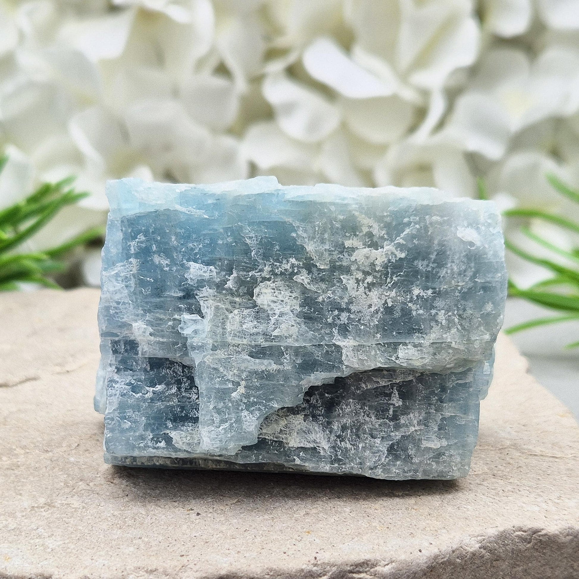 Natural Aquamarine Crystal – soothing blue stone for calm, clarity, and emotional balance. Perfect for meditation, healing, and crystal collections.