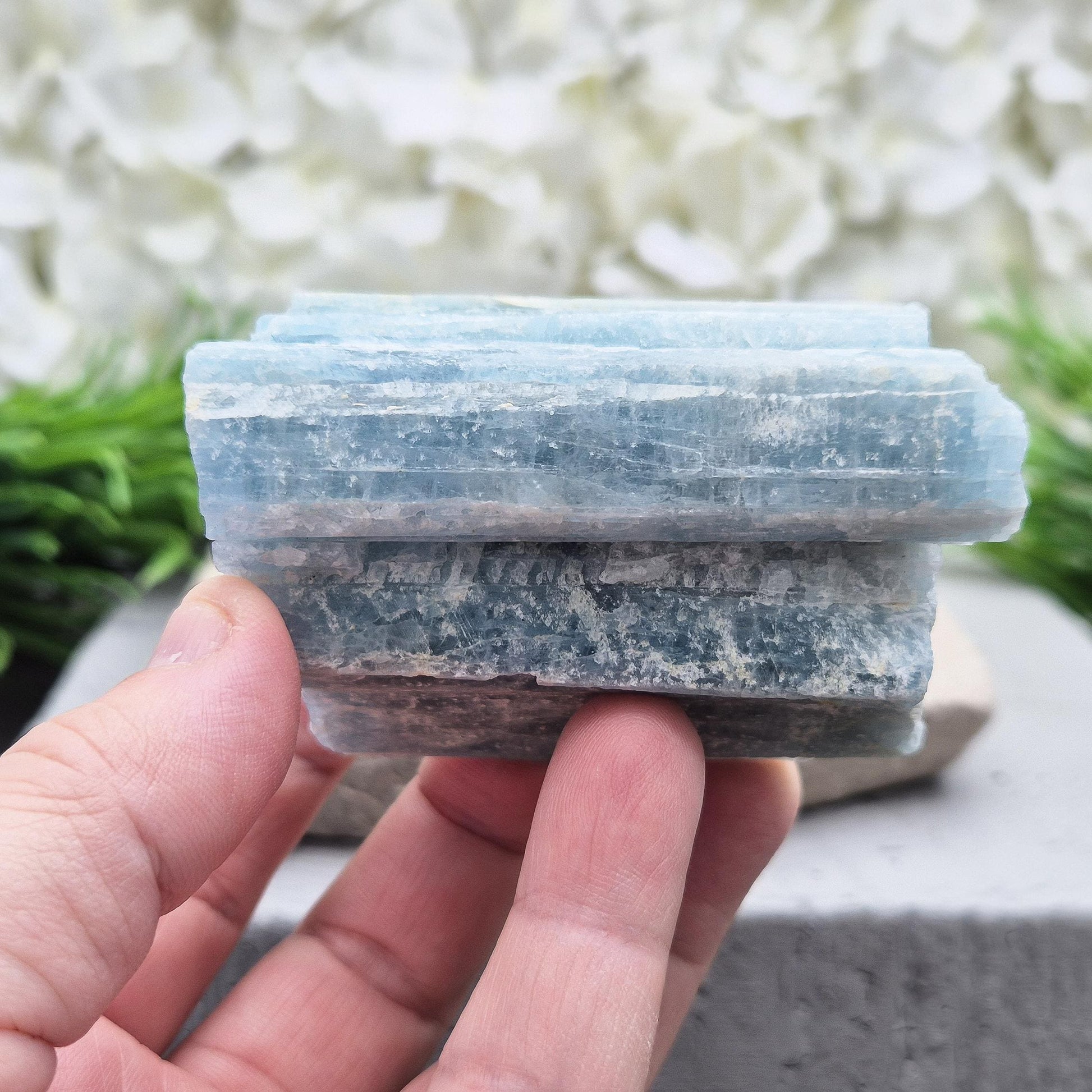 Natural Aquamarine Crystal – soothing blue stone for calm, clarity, and emotional balance. Perfect for meditation, healing, and crystal collections.