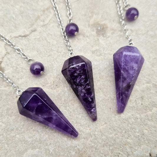 Amethyst Crystal Pendulum - Tool for Dowsing & Intuition