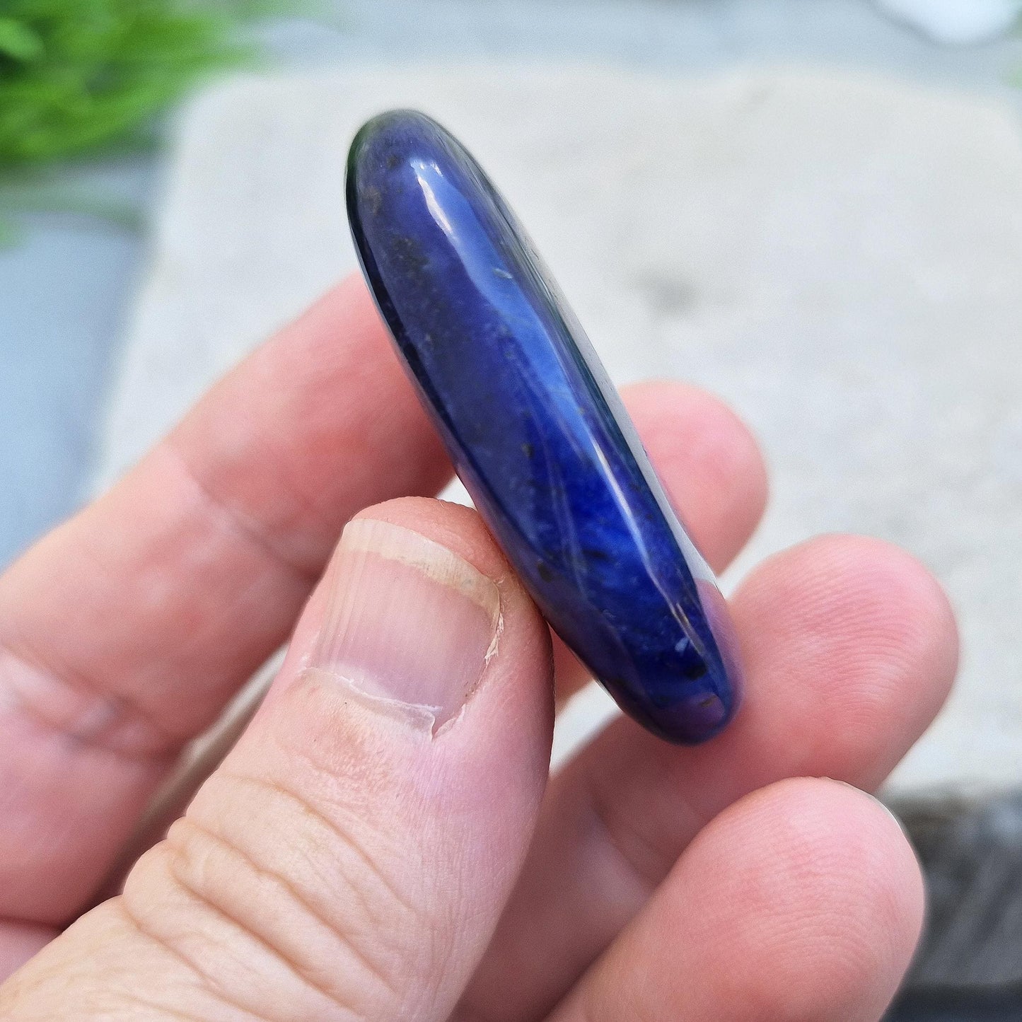 Sodalite Crystal Palm Stone, Polished Pocket Stone