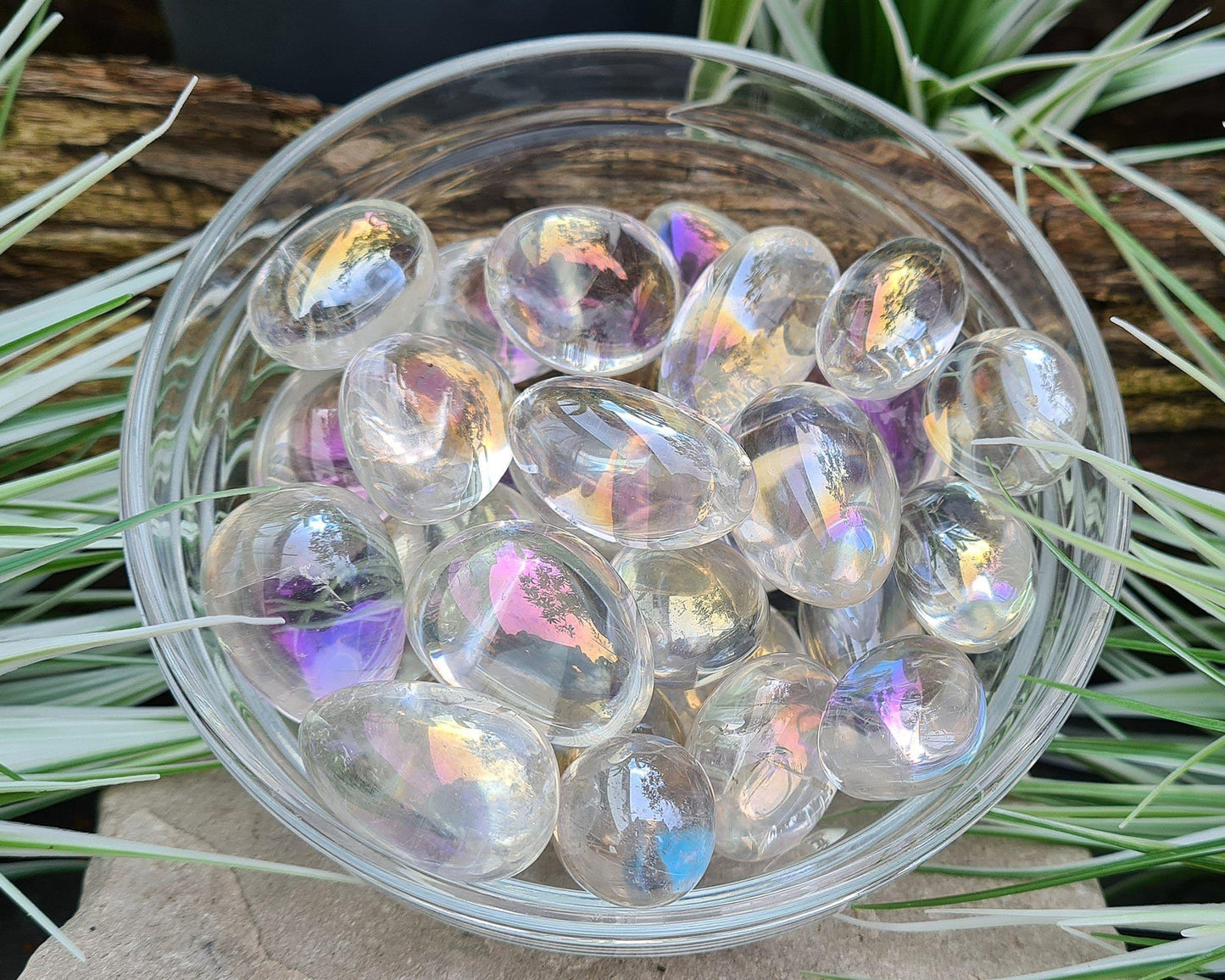 Angel Aura Quartz Tumble Stones, Rainbow Aura Crystal, Opal Aura, Unicorn Aura Quartz