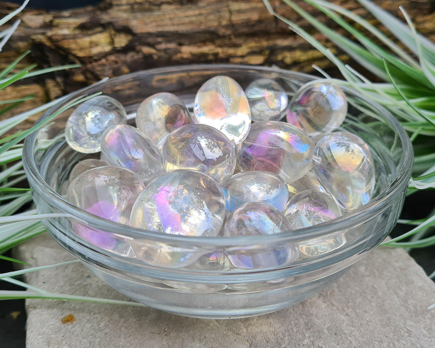 Angel Aura Quartz Crystal Tumble Stone, Rainbow Aura, Opal Aura, Unicorn Aura Quartz