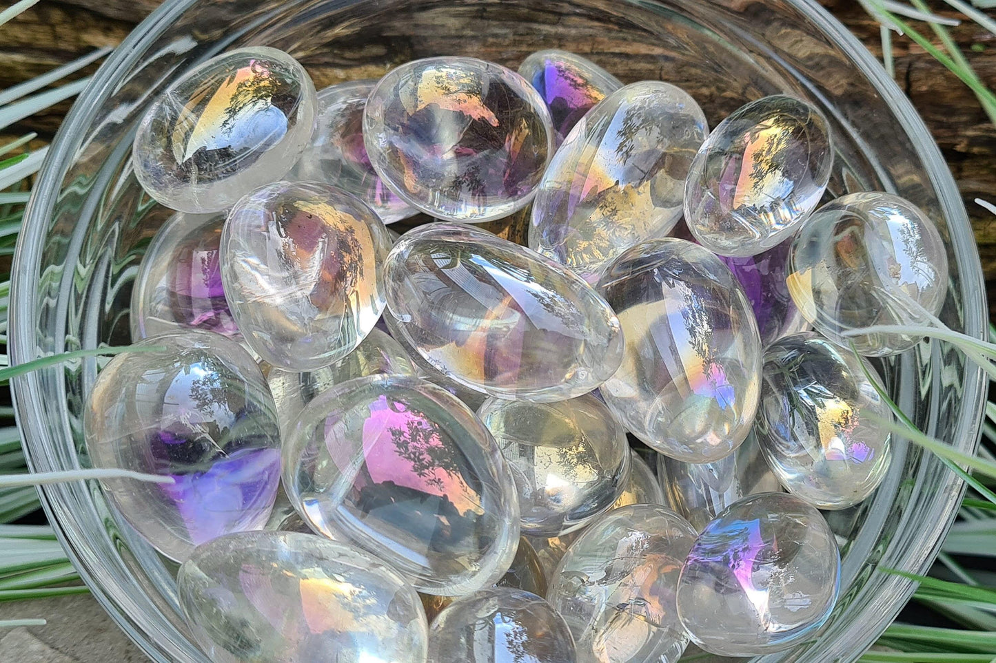 Angel Aura Quartz Crystal Tumble Stone, Rainbow Aura, Opal Aura, Unicorn Aura Quartz