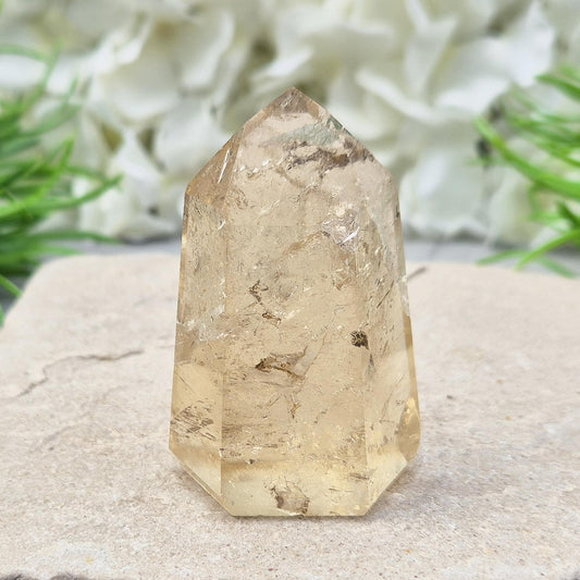 Polished Citrine Crystal Point, Natural Honey Color