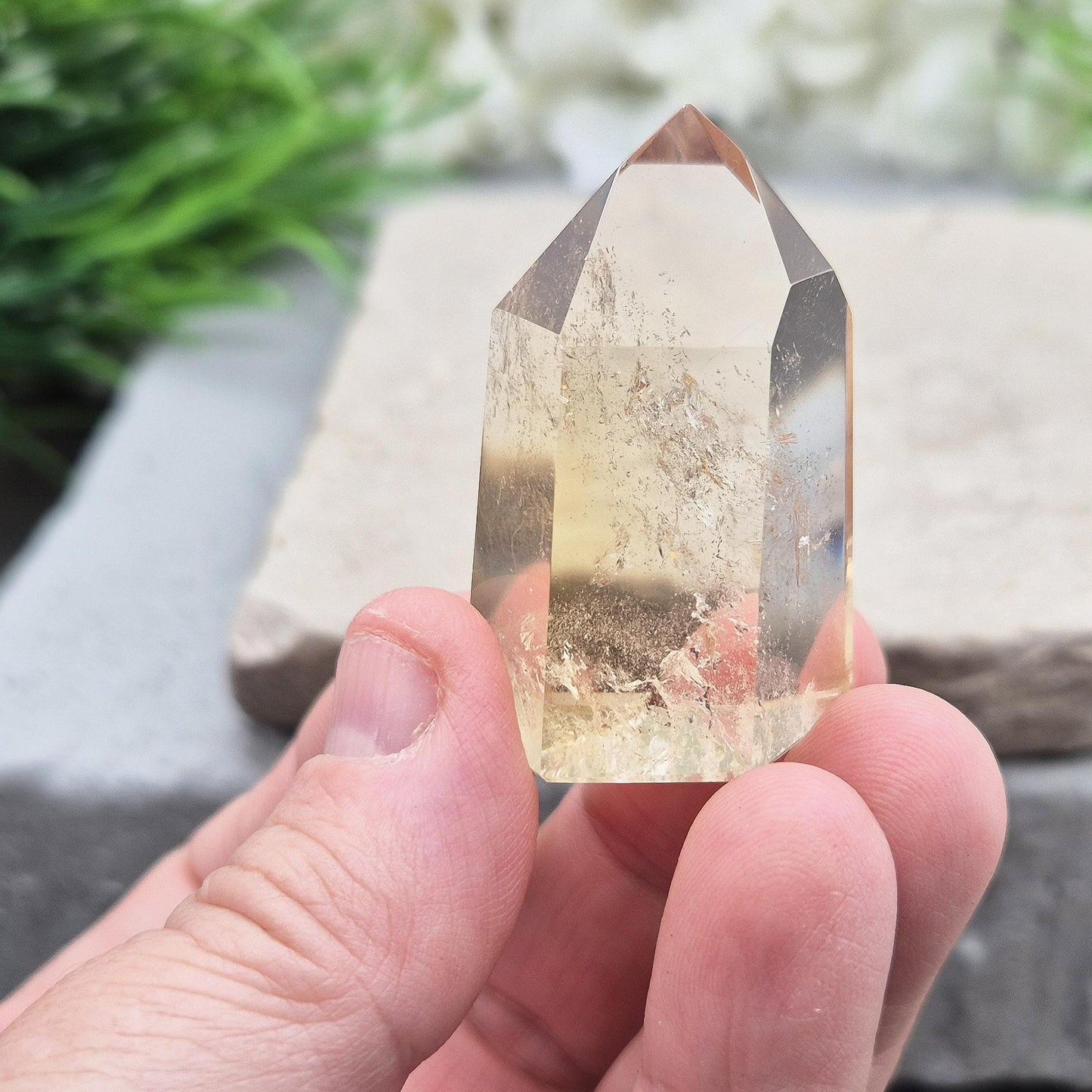 Authentic Brazilian citrine crystal tower with a polished finish. Perfect for display, gifting, or curated crystal spaces.