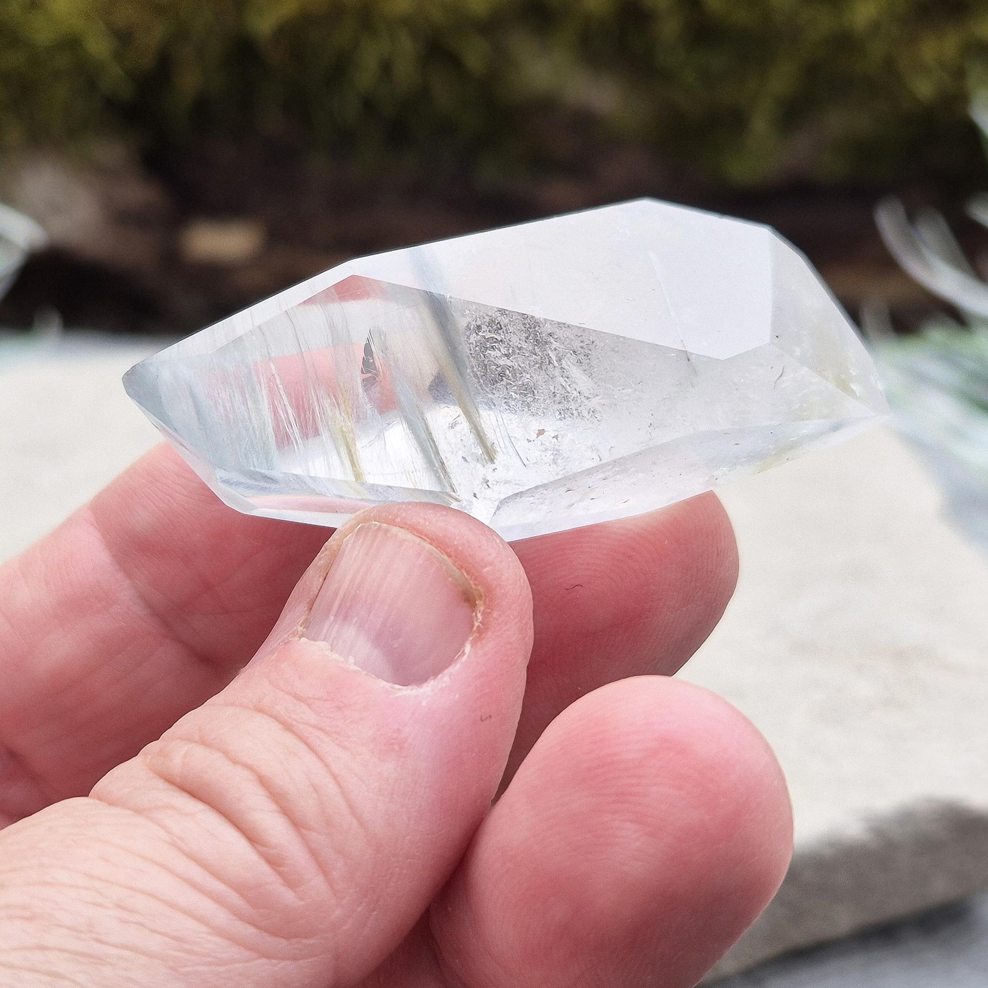 Rare Blue Tara Crystal Palm Stone with Blue Tourmaline in Quartz. Ideal for energy work, personal growth, or as a collector’s crystal. 