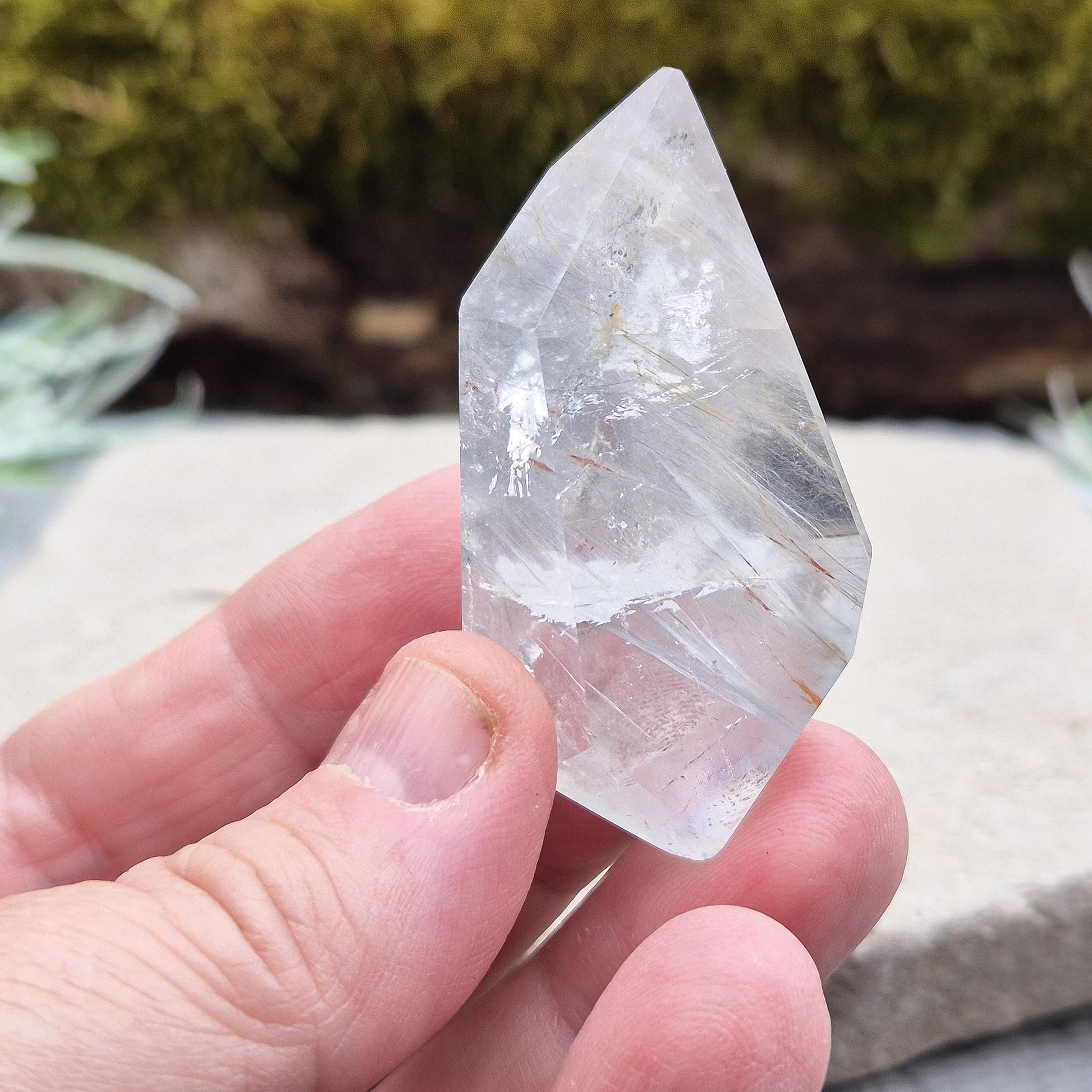 Polished Indicolite Quartz Crystal – a unique blend of Quartz and Blue Tourmaline for focus, clarity, and mindful energy practices.