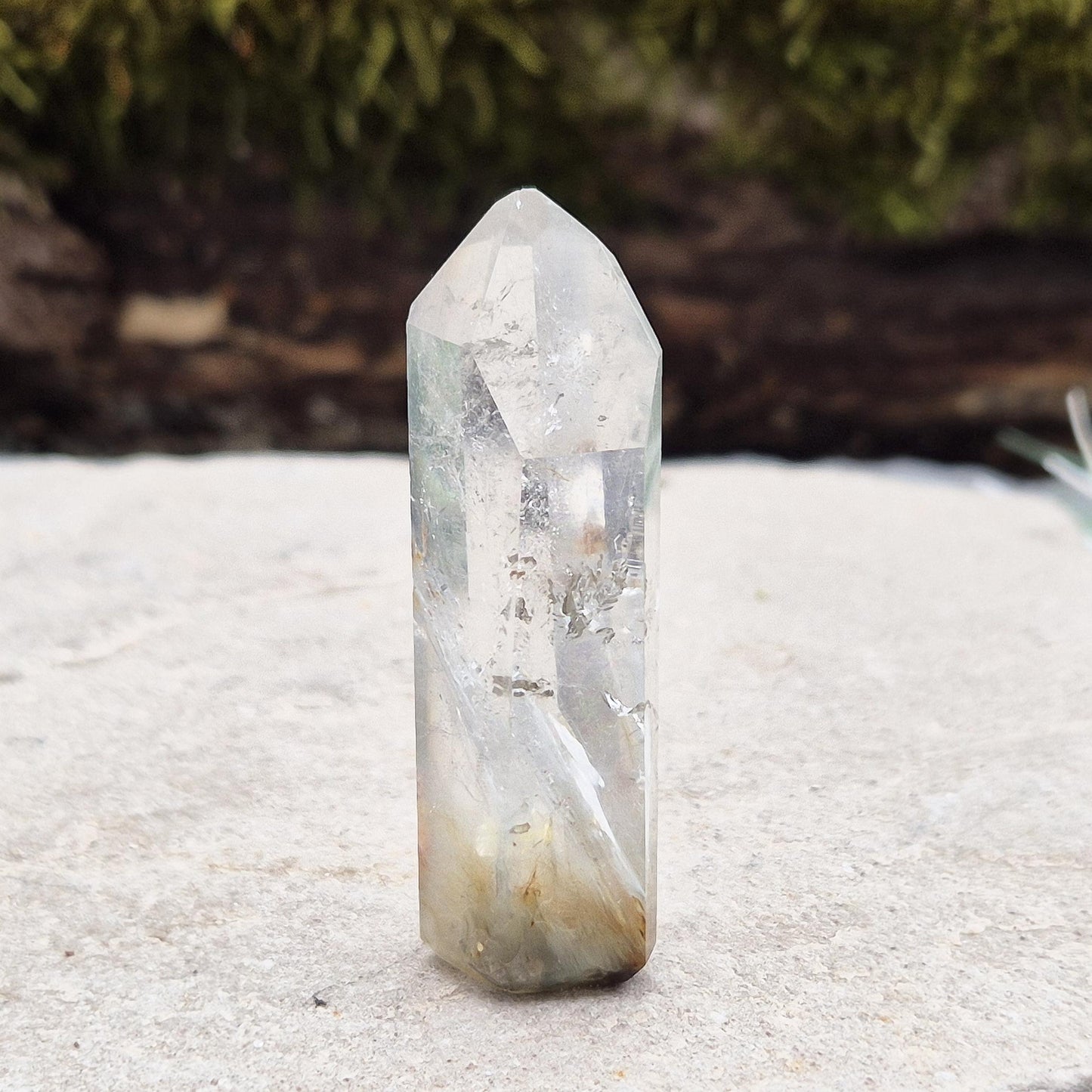 Blue Tara Crystal, Polished Quartz with Blue Tourmaline Inclusions