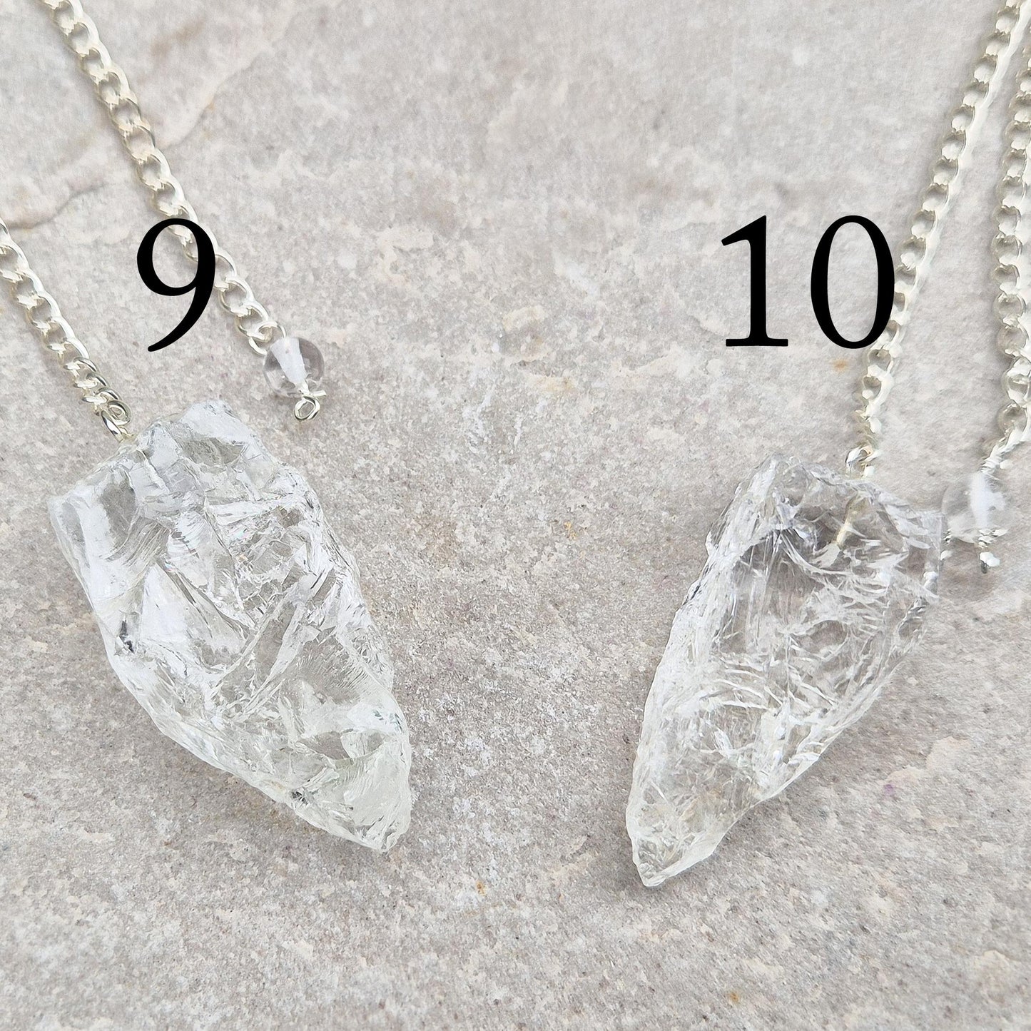 Rock Quartz crystal pendulum for dowsing, energy work, meditation, and connecting with your intuition. A beautiful tool to support focus and awareness.