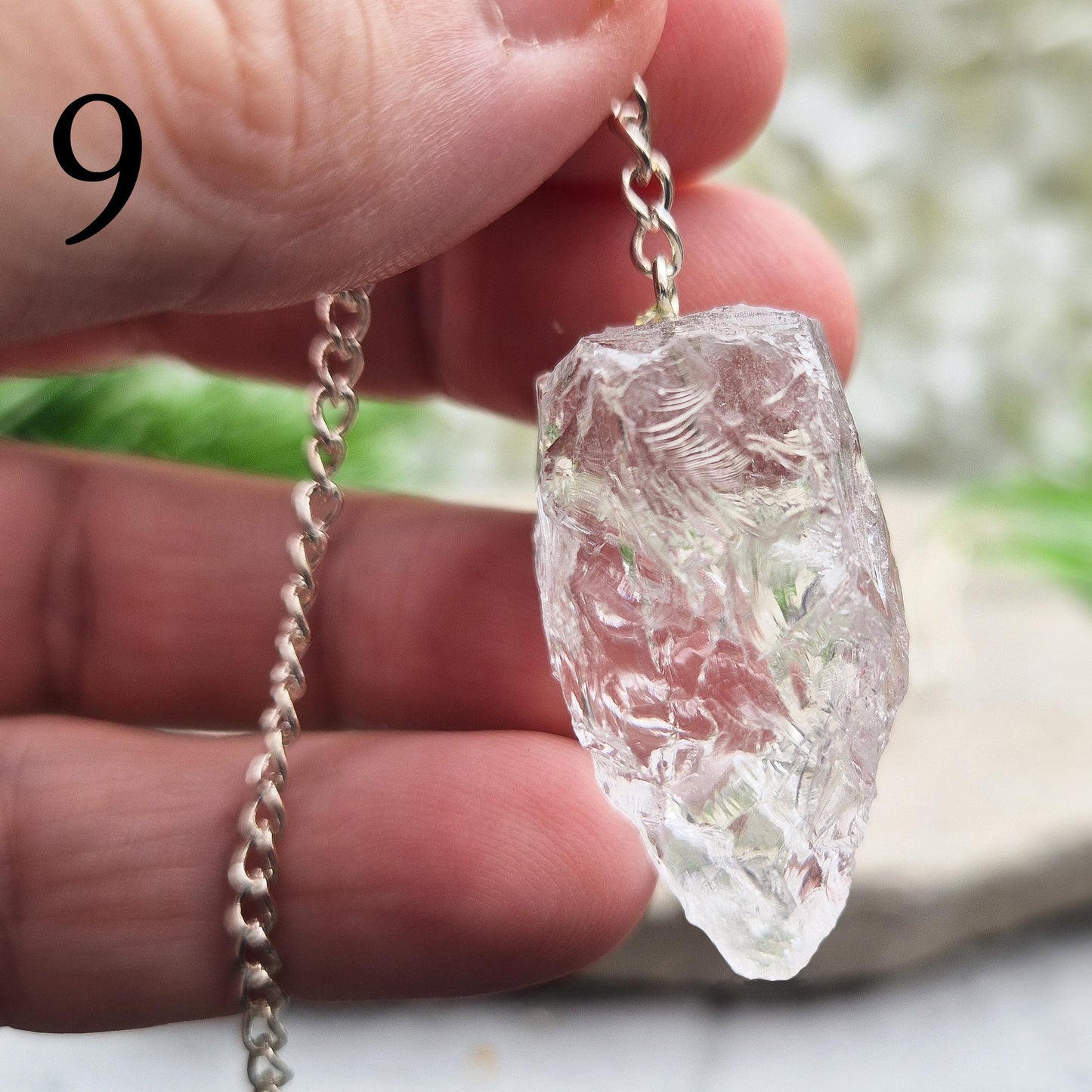 Rock Quartz crystal pendulum for dowsing, energy work, meditation, and connecting with your intuition. A beautiful tool to support focus and awareness.
