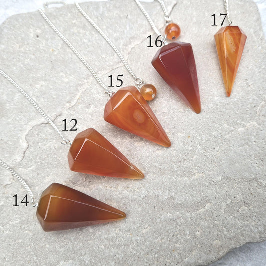 Carnelian Crystal Pendulum | Tool for Decision-Making & Yes/No Questions
