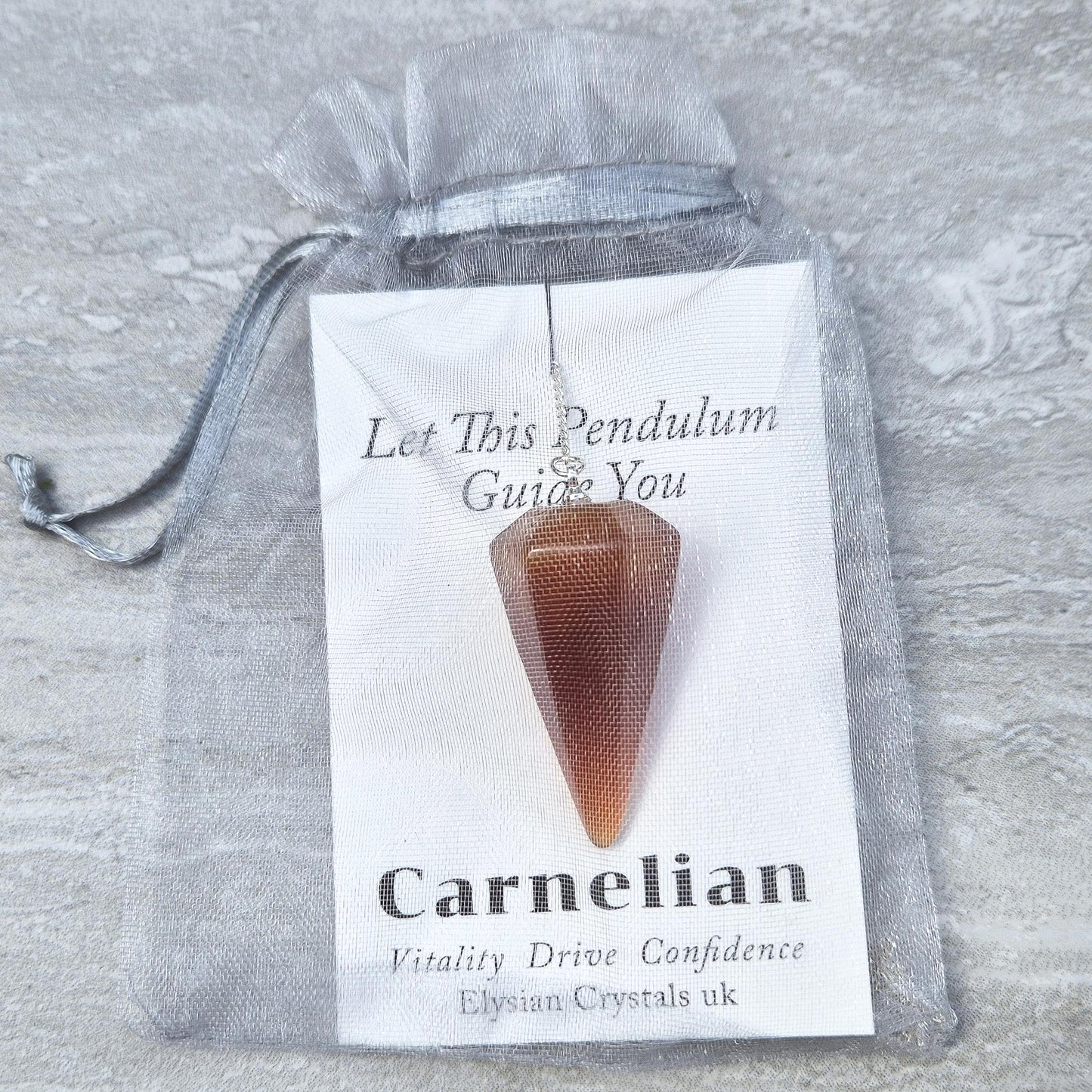 Carnelian Crystal Pendulum | Tool for Decision-Making & Yes/No Questions