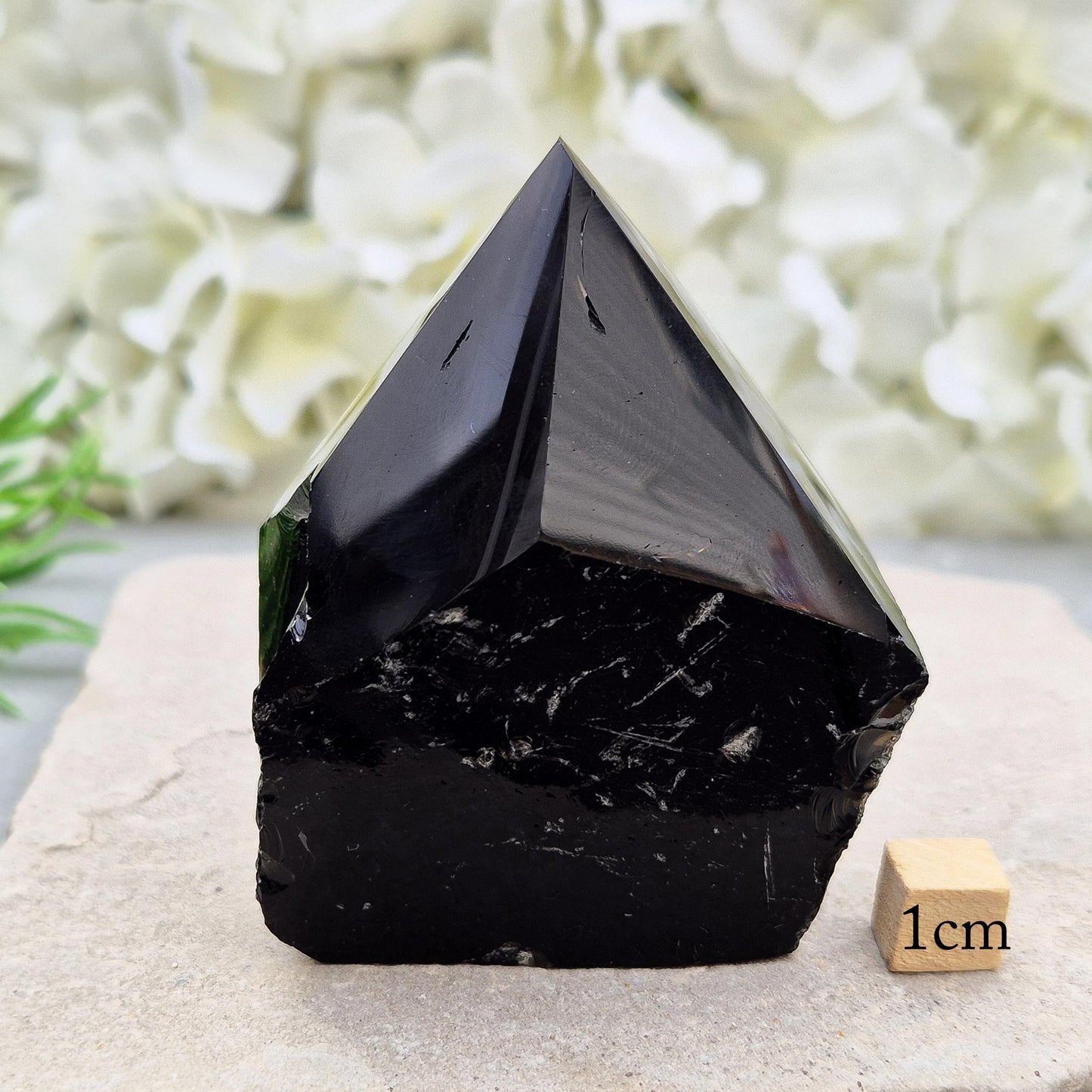 Black Obsidian Standing Point - Polished Tip, Natural Sides, Root, Sacral, Third Eye Gemstone
