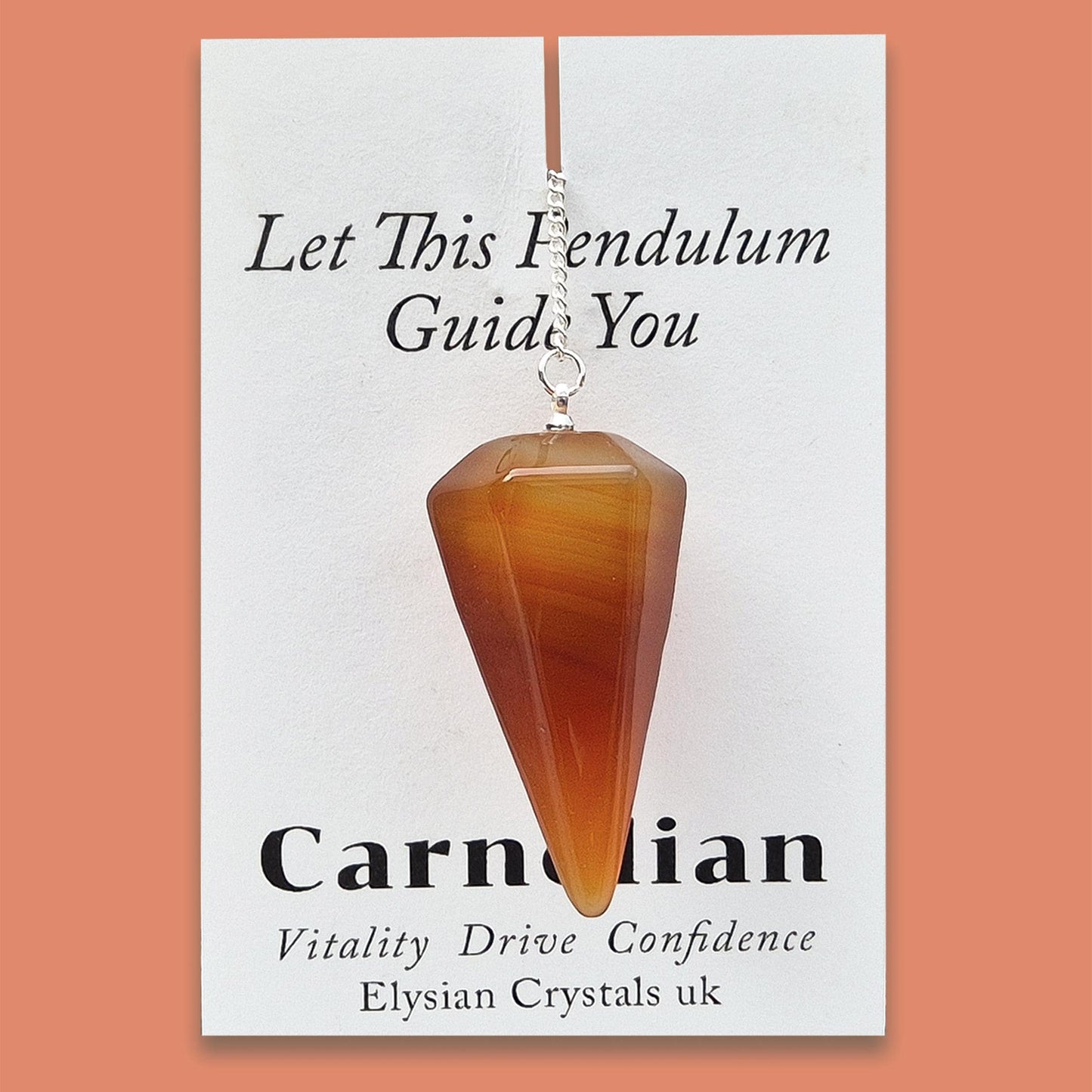 Carnelian Crystal Pendulum | Tool for Decision-Making & Yes/No Questions
