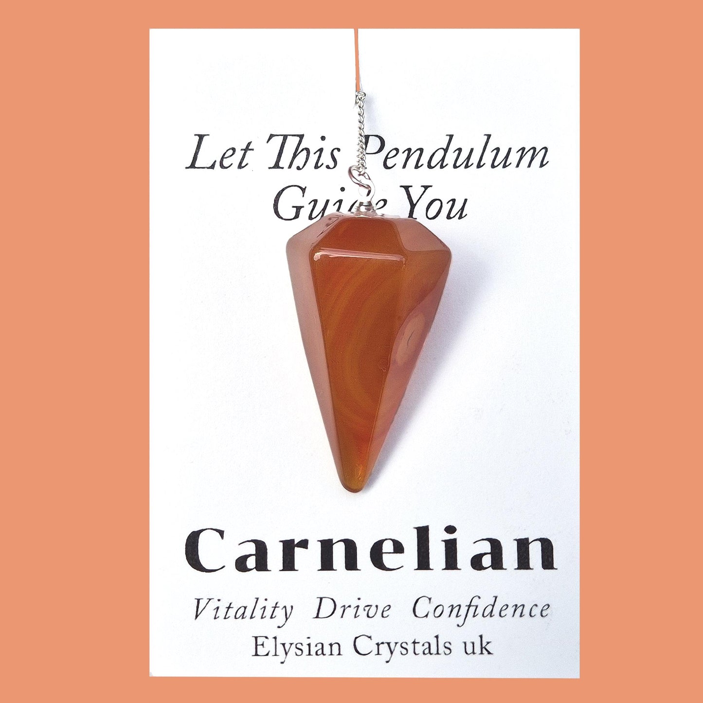 Carnelian Crystal Pendulum | Tool for Decision-Making & Yes/No Questions