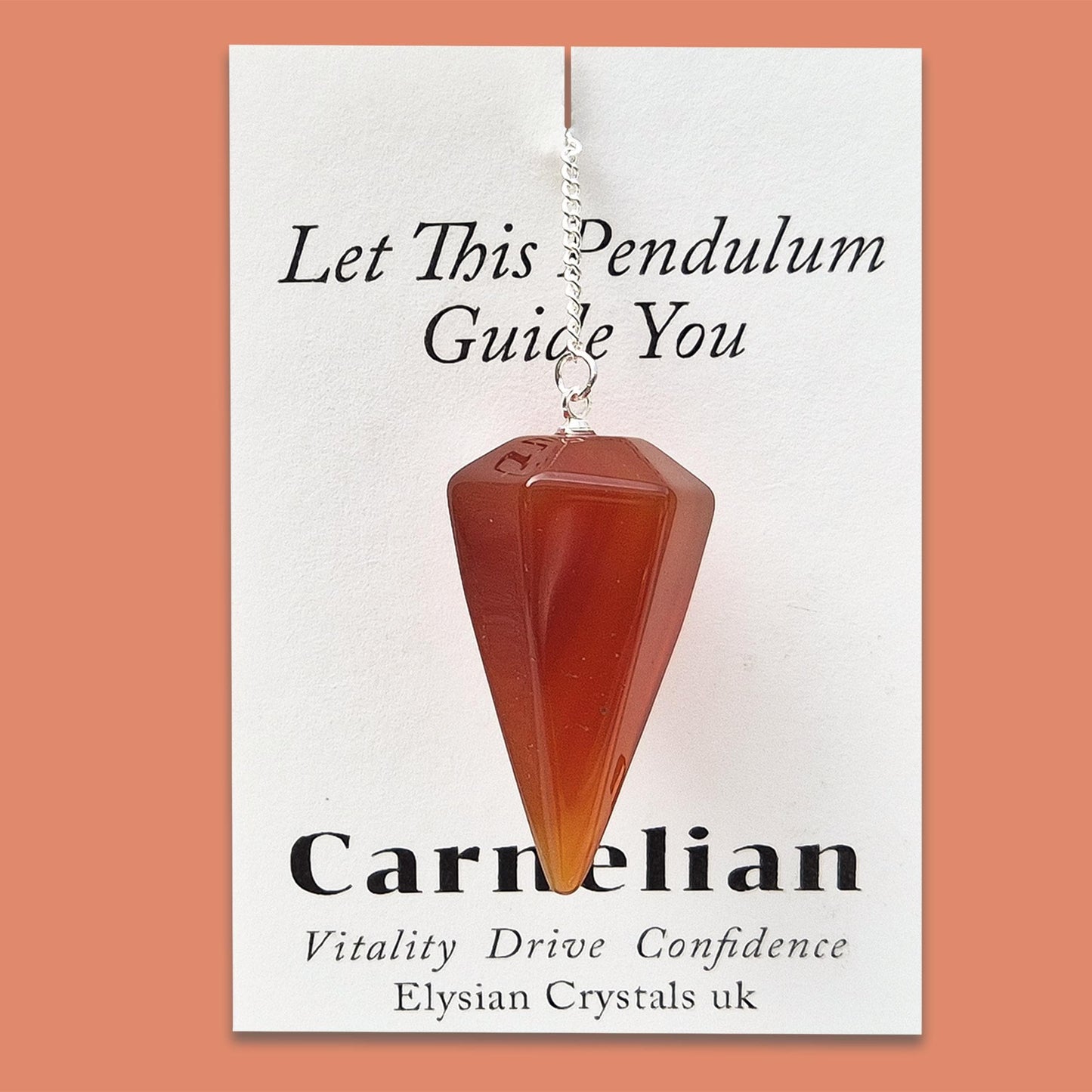 Carnelian Crystal Pendulum | Tool for Decision-Making & Yes/No Questions