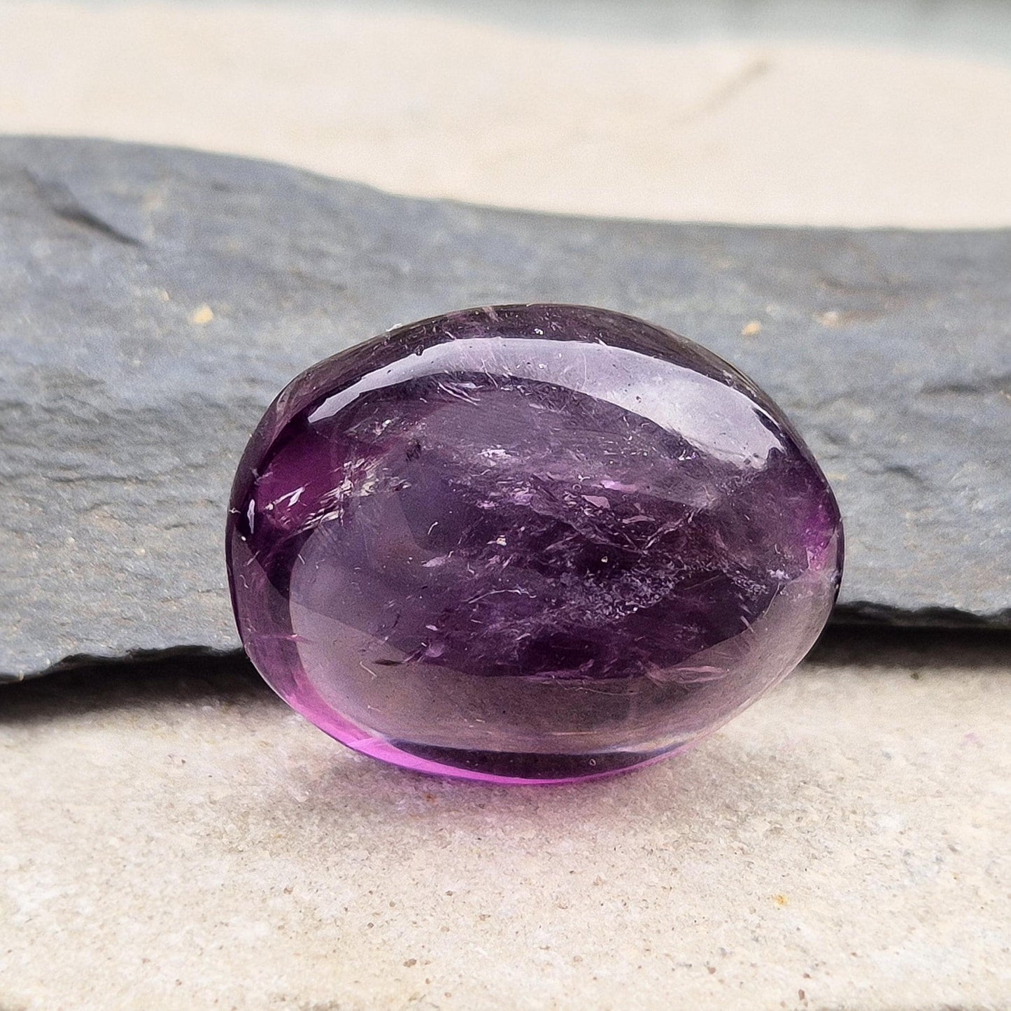 Amethyst Crystal Palm Stone: Polished Gemstone for Emotional Balance