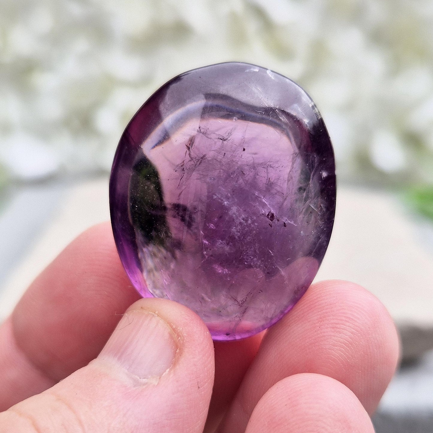 Amethyst Crystal Palm Stone: Polished Gemstone for Emotional Balance