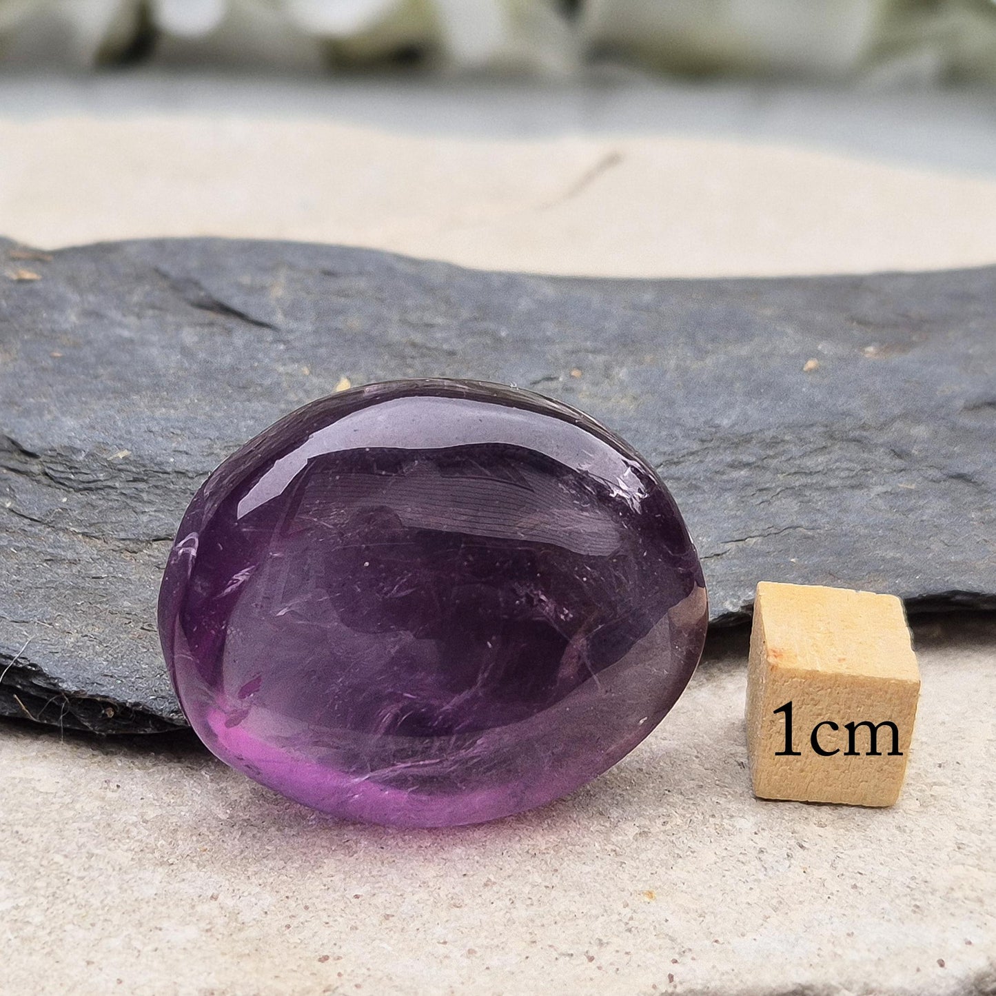 Amethyst Crystal Palm Stone: Polished Gemstone for Emotional Balance