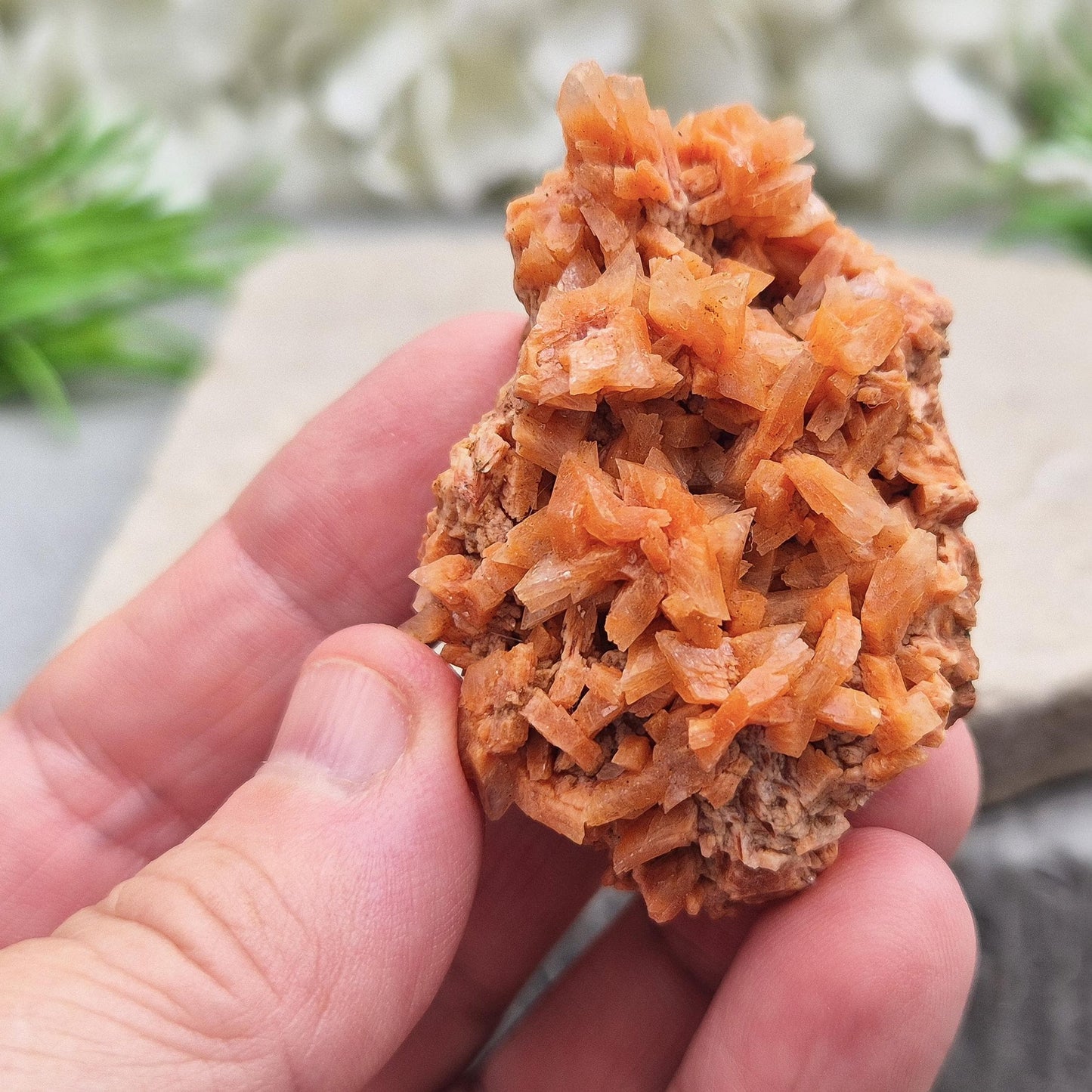 Red Heulandite Crystal Cluster, High Vibration Zeolite