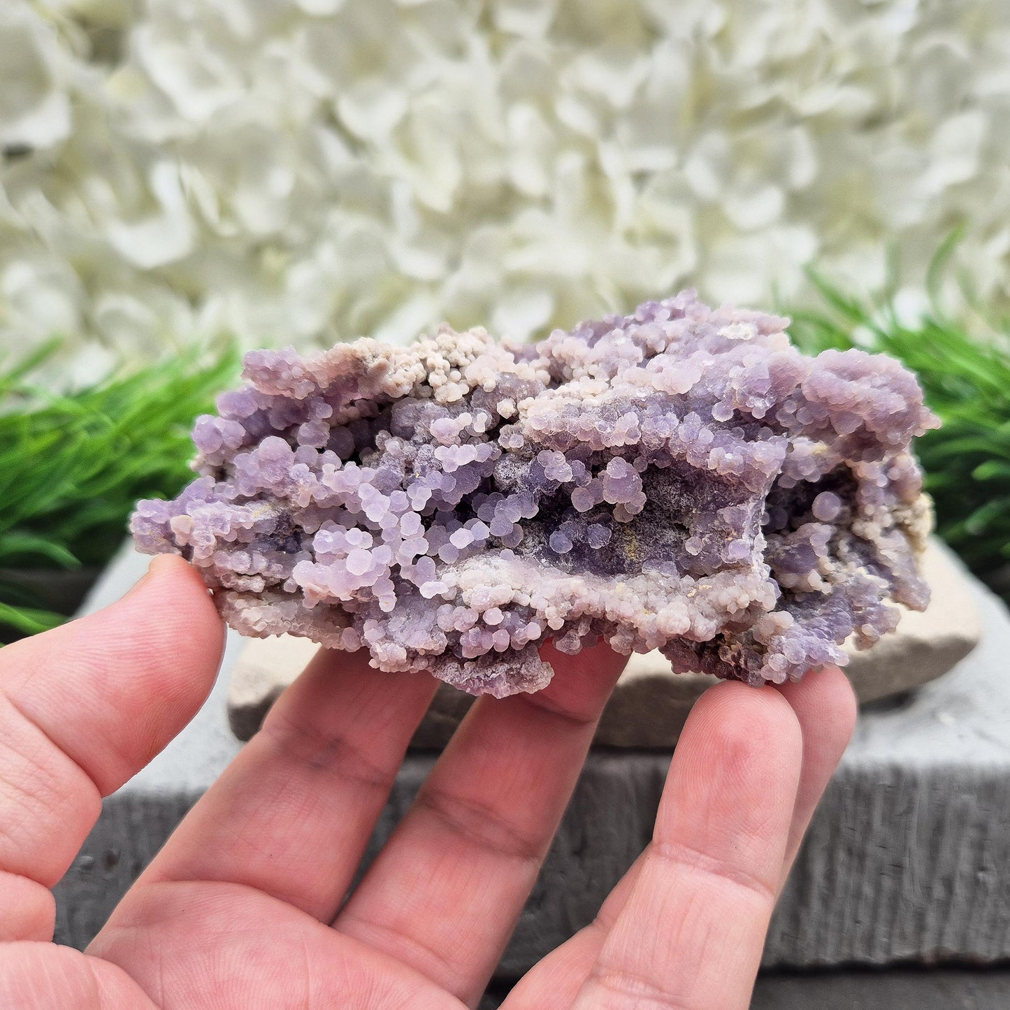 Grape Agate Crystal Cluster, Purple Chalcedony, Botryoidal Purple Chalcedony