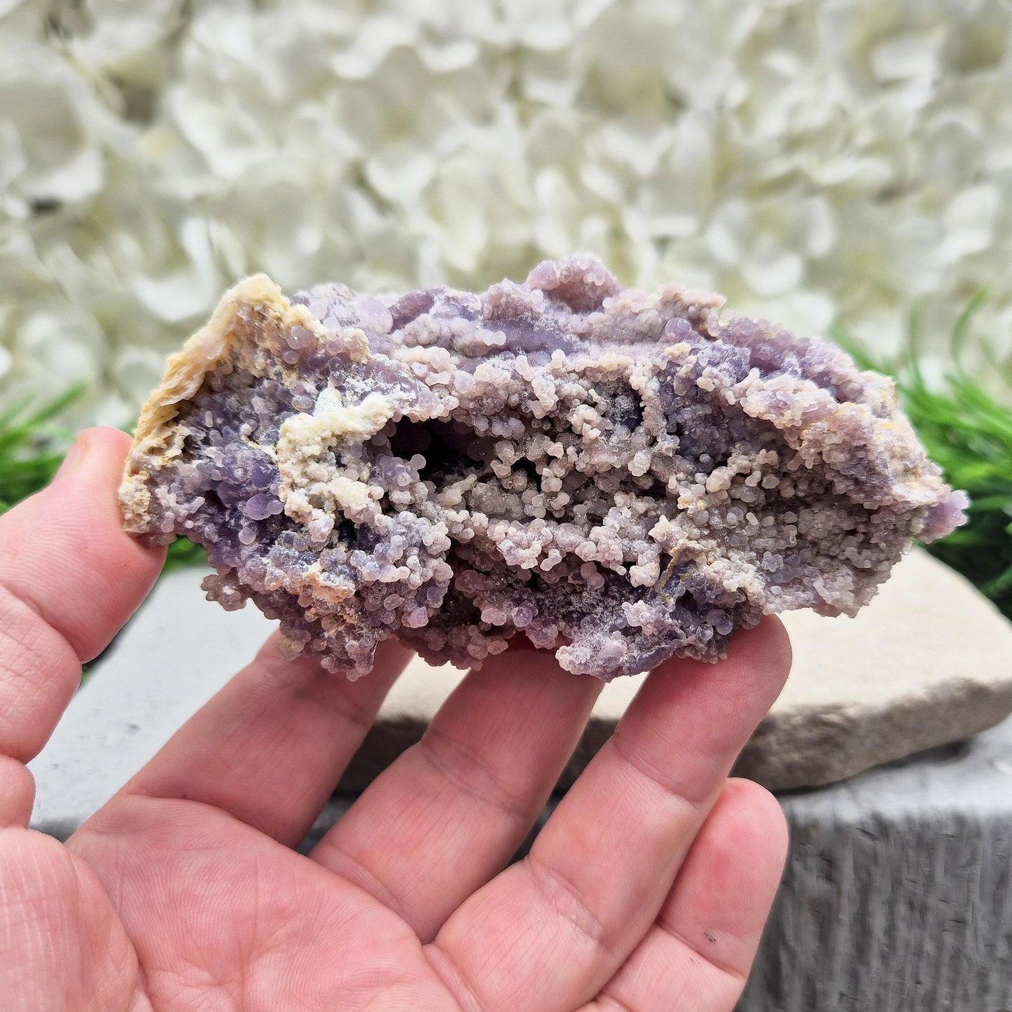 Grape Agate Crystal Cluster, Purple Chalcedony, Botryoidal Purple Chalcedony