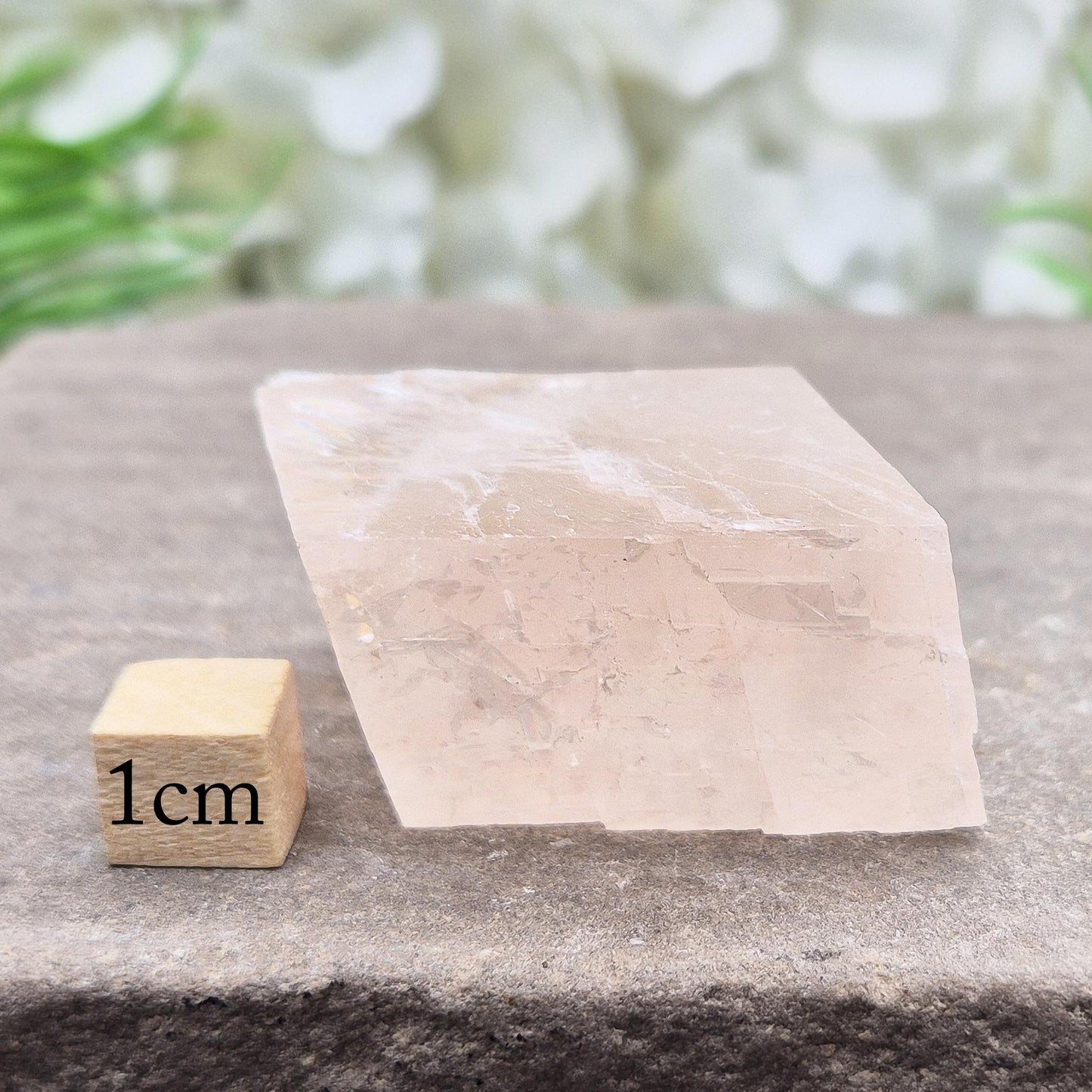 Pale pink watermelon calcite, no green hues, from Mexico. Ideal for heart chakra support, emotional calm, and gentle self-care with nurturing energy.