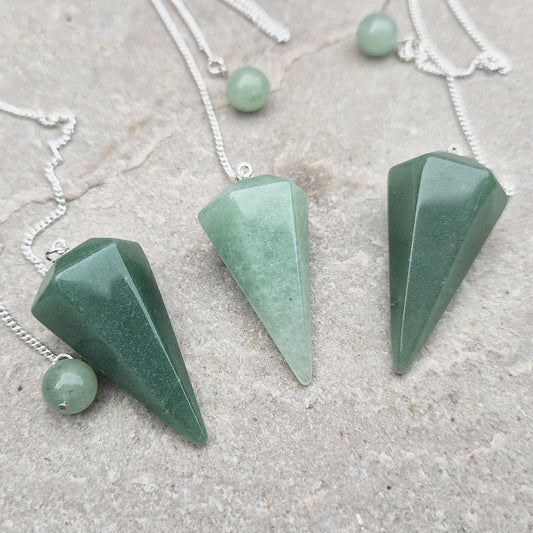 Green Aventurine Pendulum, Polished Crystal | Tool for Decision-Making & Yes/No Questions