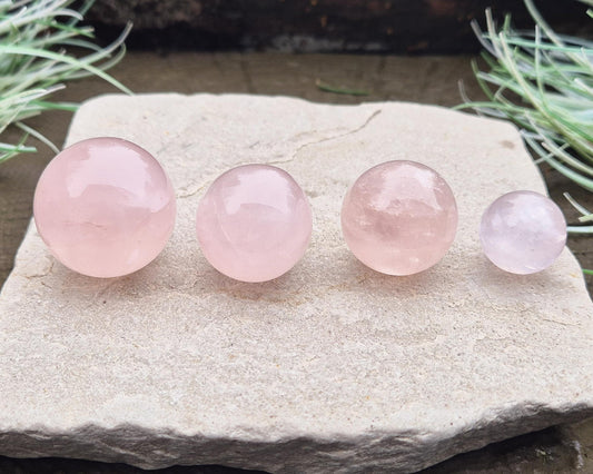 Rose Quartz Crystal Sphere, Rose Quartz Crystal Ball, Mini Sphere