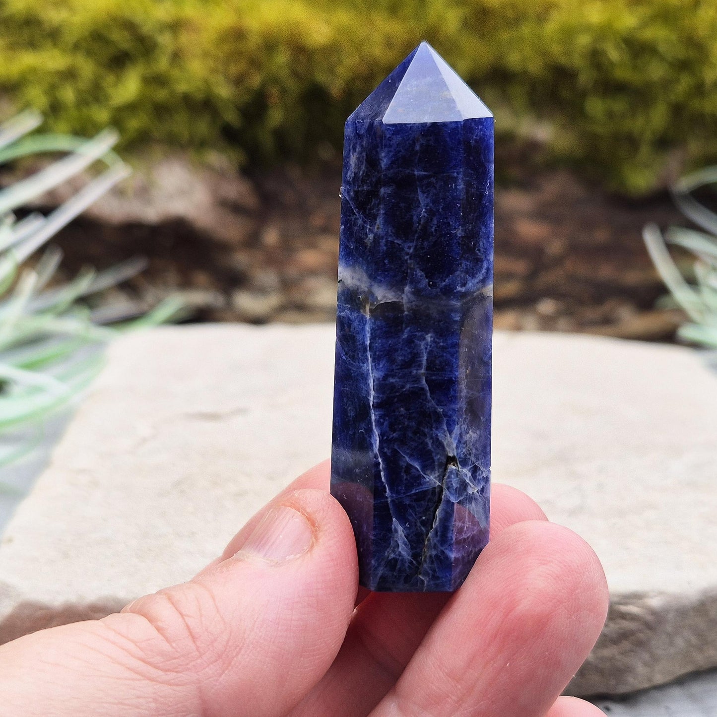Sodalite Crystal Point with Generator Tip, A grade