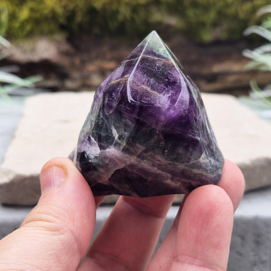 Green & Purple Fluorite Crystal Point - Home Decor, Spiritual Use
