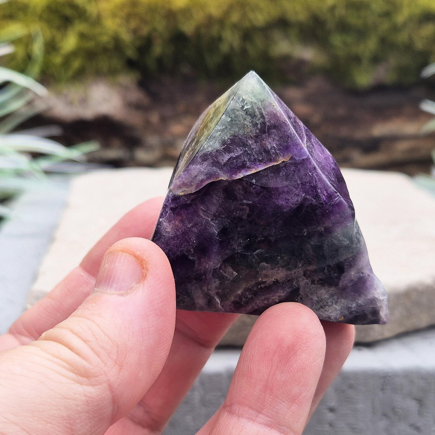 Green & Purple Fluorite Crystal Point - Home Decor, Spiritual Use