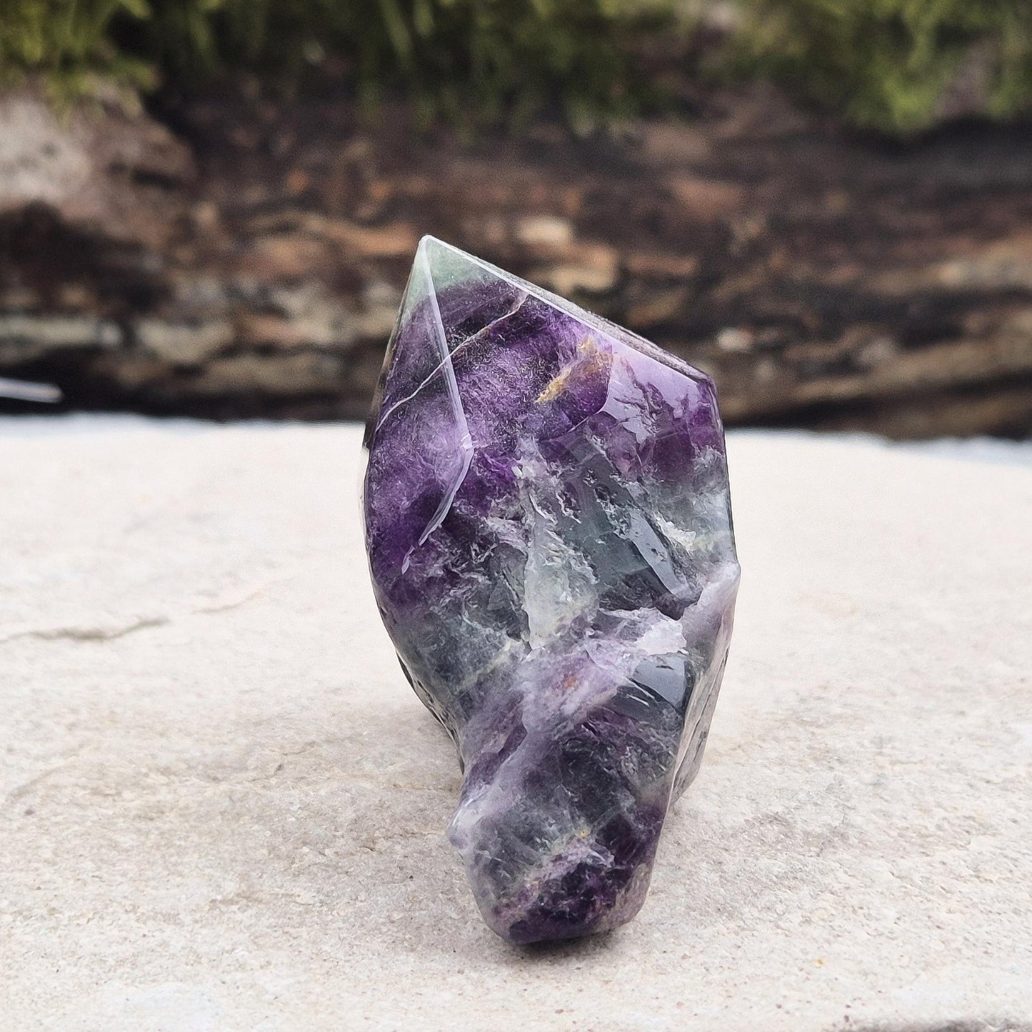 Fluorite Crystal Point - Green and Purple Fluorite Gemstone
