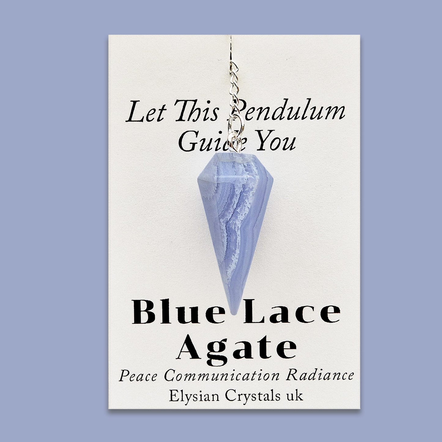 Blue Lace Agate Crystal Pendulum | Calming | Meditation, Energy Work, and Dowsing Tool