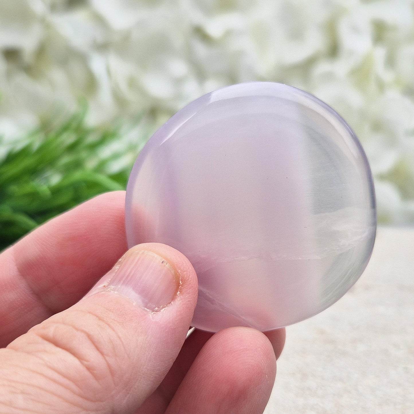 Yttrium Fluorite Palm Stone, Crystal | Emotional Support | Carry With You