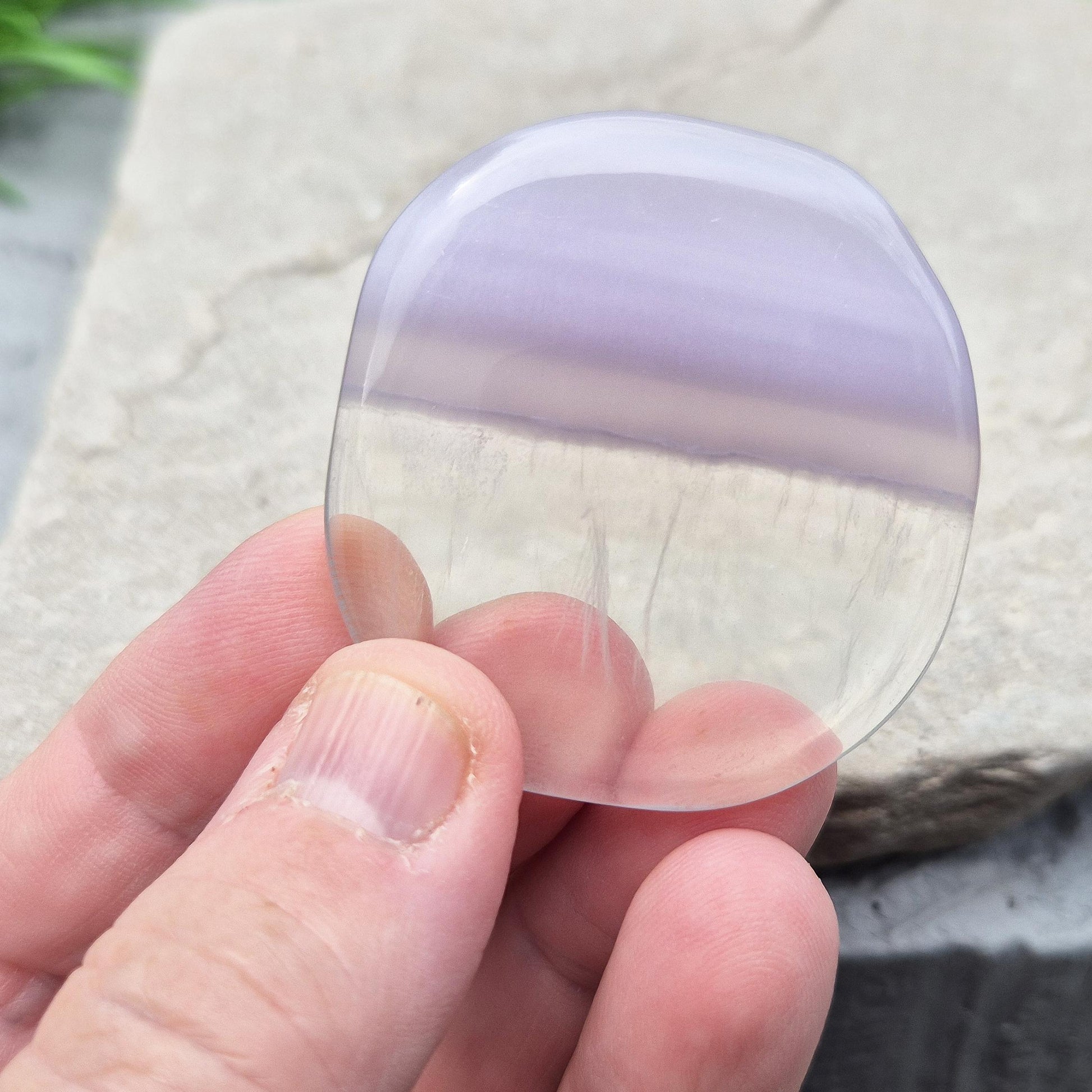 Rare Yttrium Fluorite palm stone for calm, focus, and intuition. Supports clear thinking, spiritual growth, and peaceful energy. Pocket-sized.